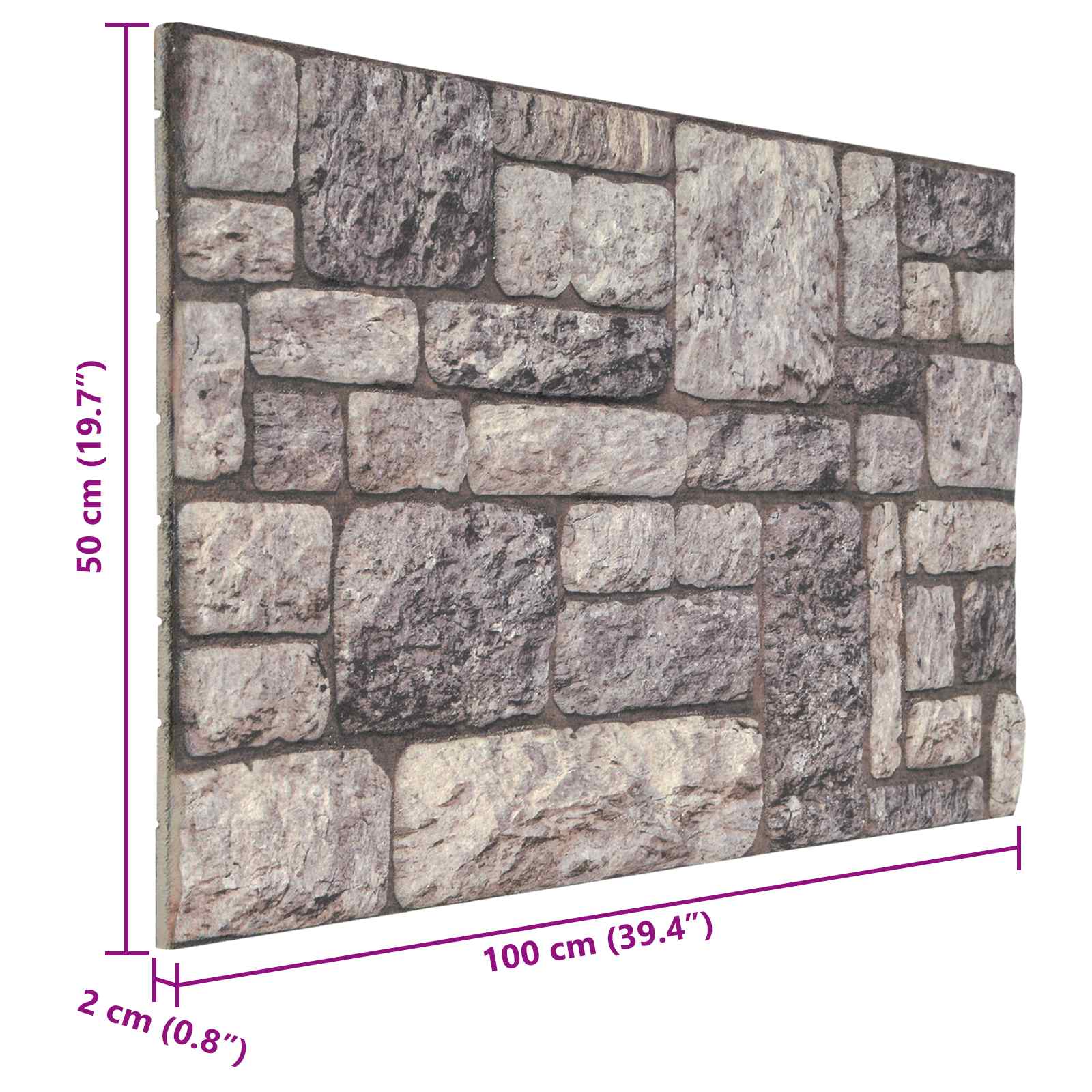 Seinäpaneelit 10 Pcs Harmaa Ja Valkoinen 100 X 50 Cm