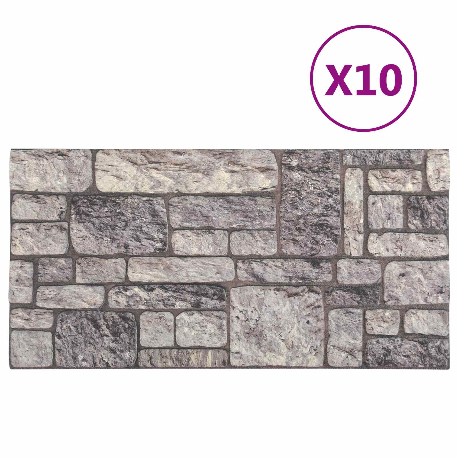 Seinäpaneelit 10 Pcs Harmaa Ja Valkoinen 100 X 50 Cm