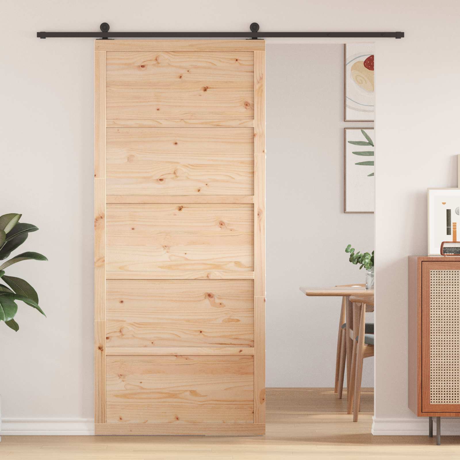 Ladon Ovi Luonnollinen 100 X 2,5 X 208 Cm Täysi Mänty