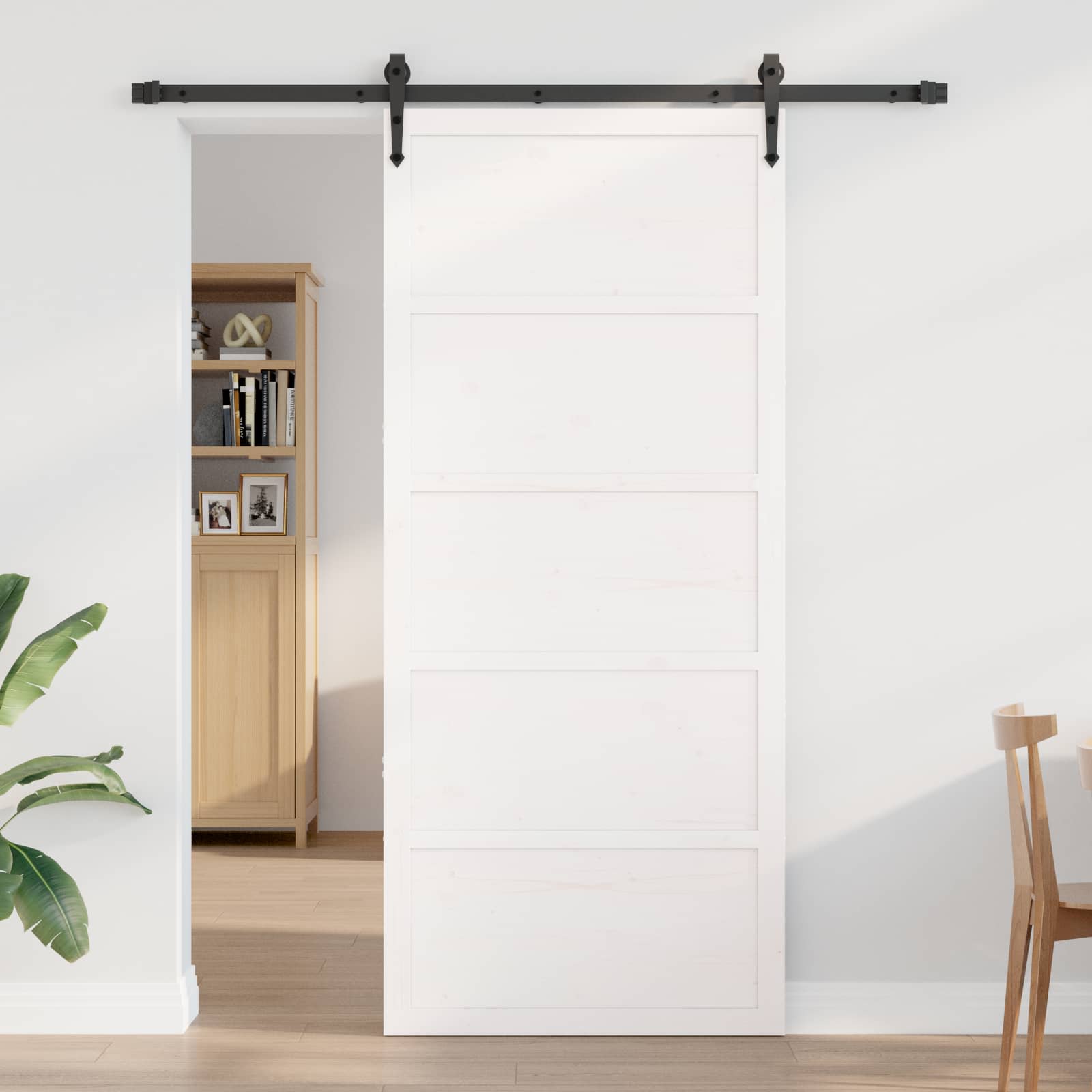 Ladon Ovi Valkoinen 90 X 2,5 X 208 Cm Täysi Mänty