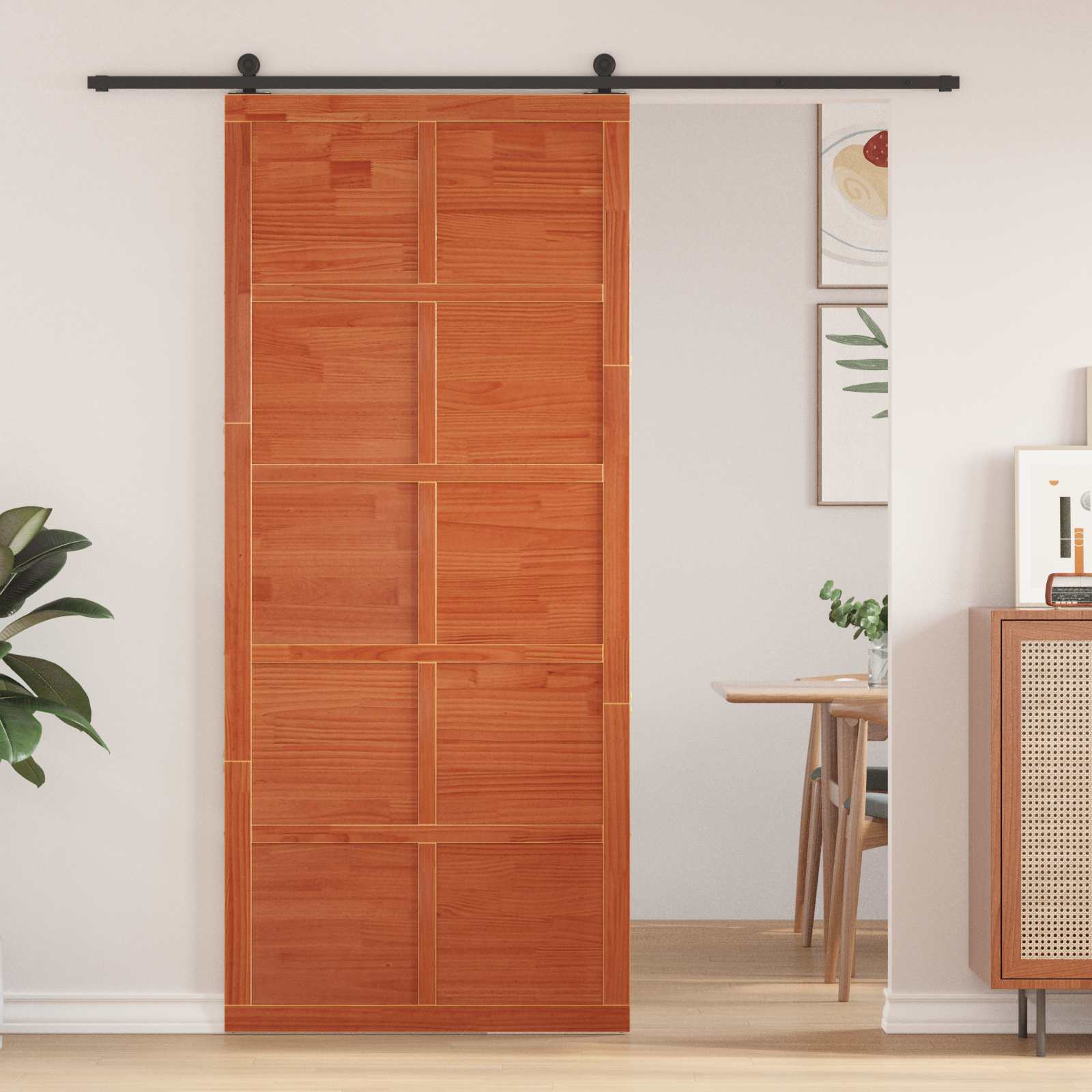 Ladon Ovi Vahanruskea 100 X 2,5 X 208 Cm Täysi Mänty