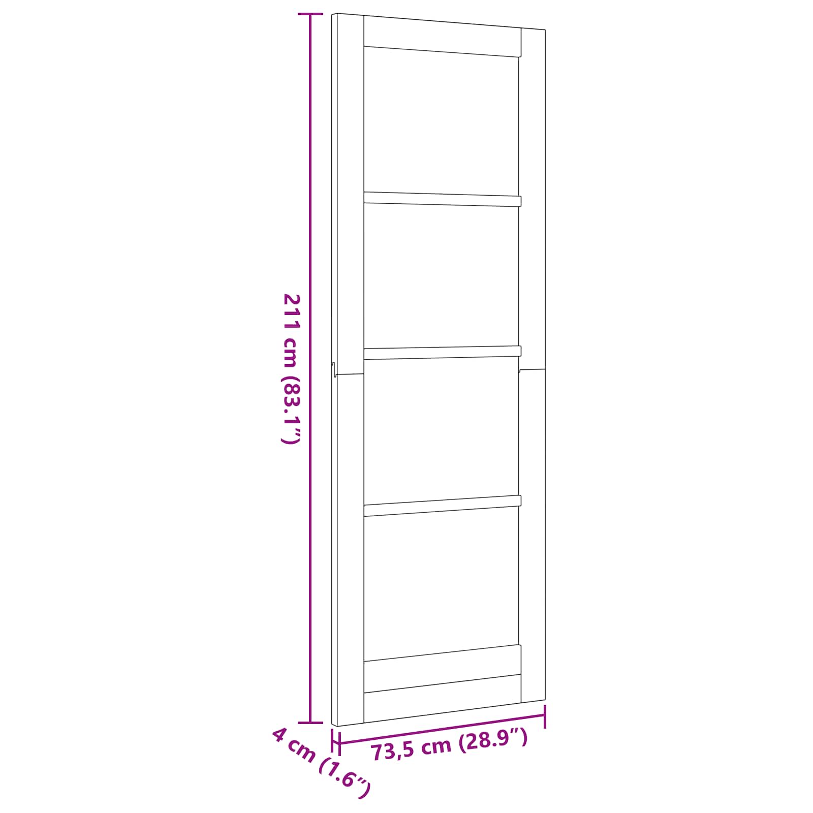 Sisäovi Luonnollinen 73,5 X 211 Cm Vaneri