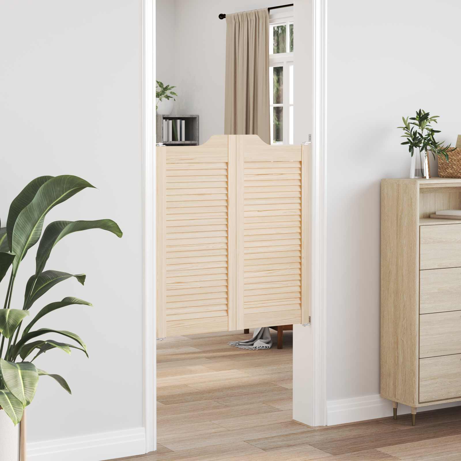 Kääntöovet 2 Pcs Luonnollinen Täysi Mänty