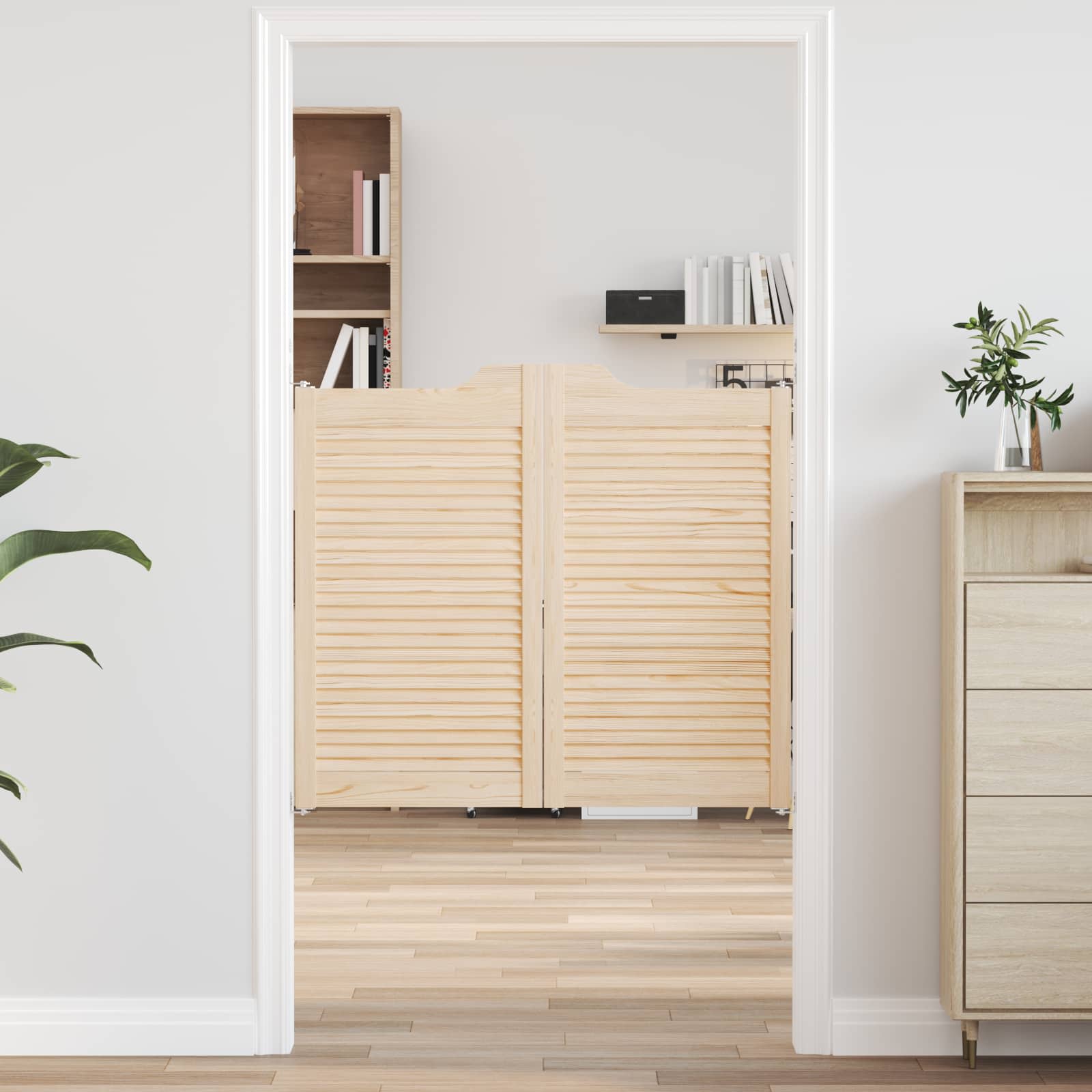 Kääntöovet 2 Pcs Luonnollinen Täysi Mänty