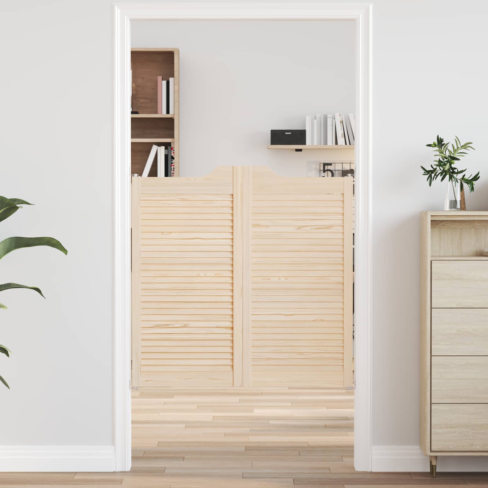 Kääntöovet 2 Pcs Luonnollinen Täysi Mänty