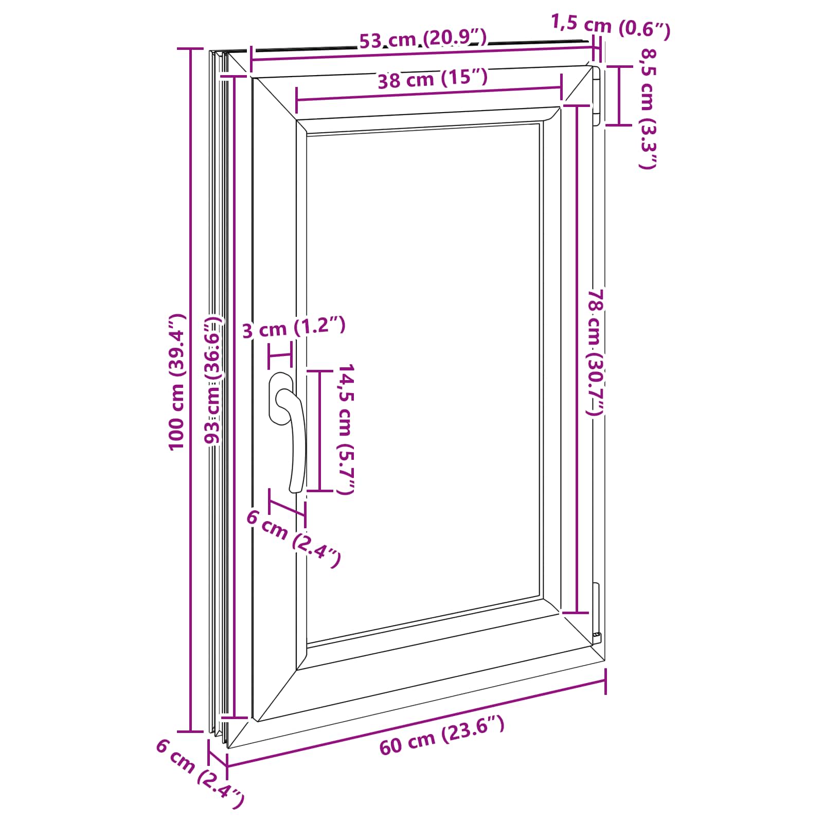 Kellari-Ikkuna Risor 60 X 100 Cm Pvc Ja Lasi Valkoinen