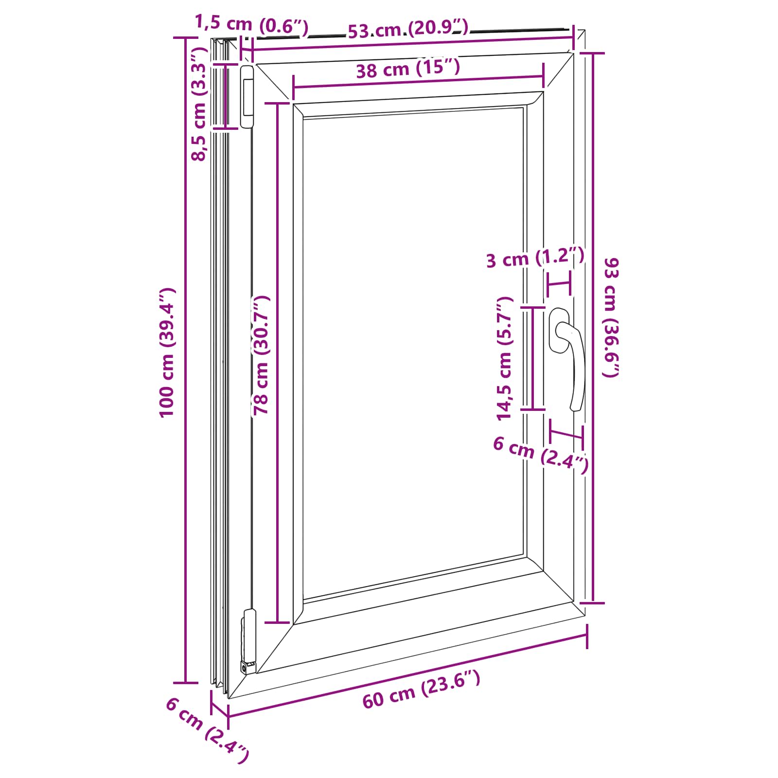 Kellari-Ikkuna Risor 60 X 100 Cm Pvc Ja Lasi Valkoinen