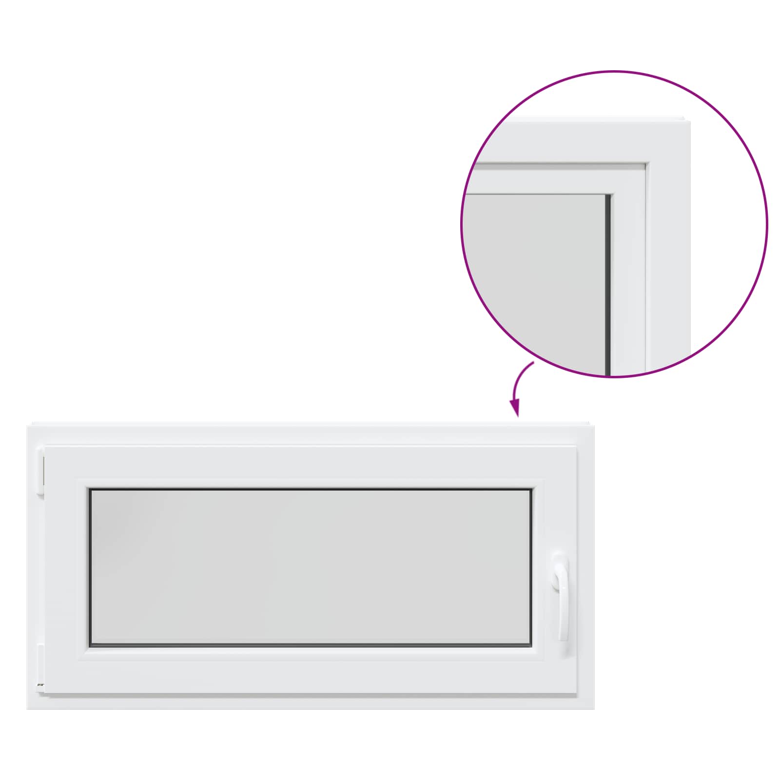 Kellari-Ikkuna Risor 100 X 50 Cm Pvc Ja Lasi Valkoinen