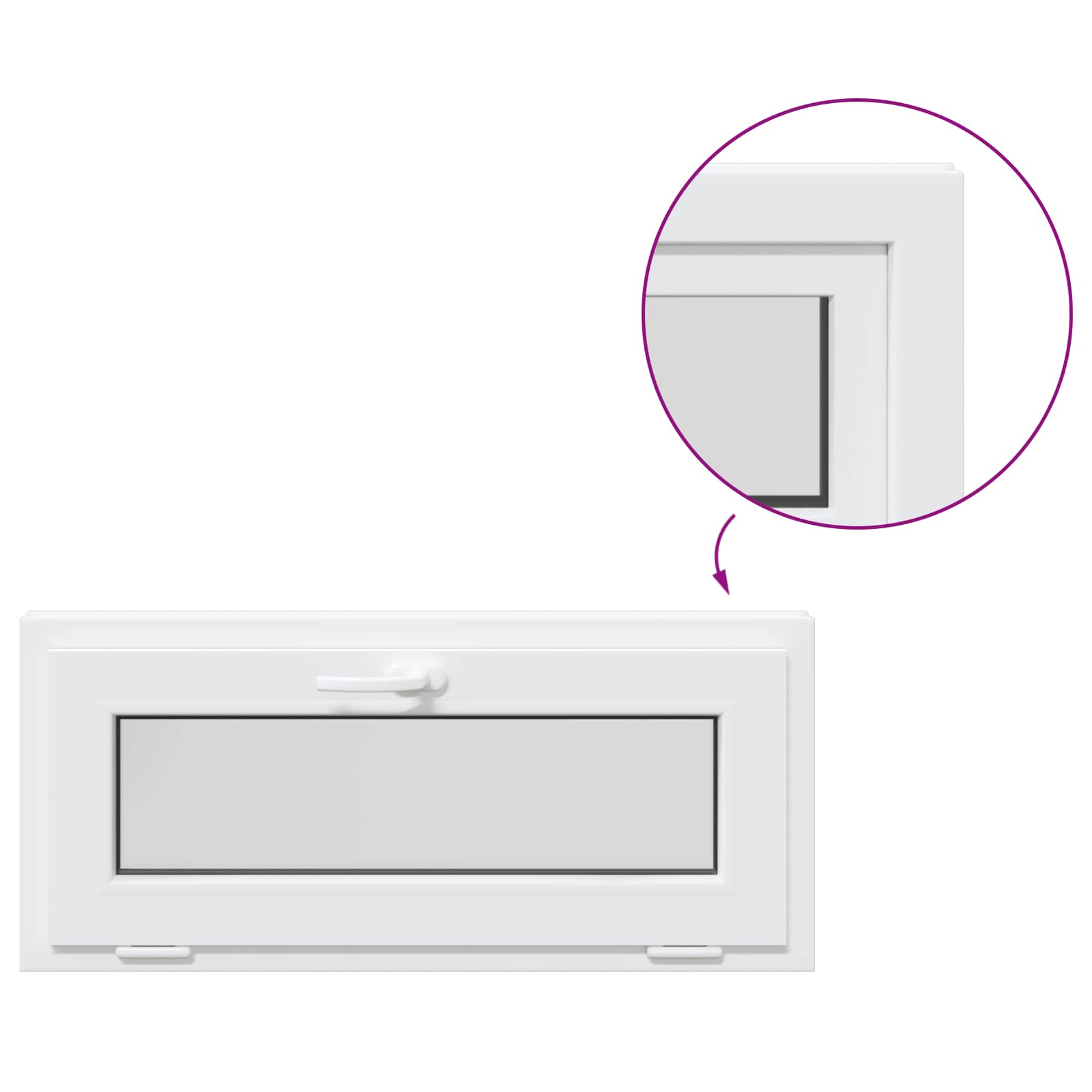 Kellari-Ikkuna Risor 90 X 40 Cm Pvc Ja Lasi Valkoinen