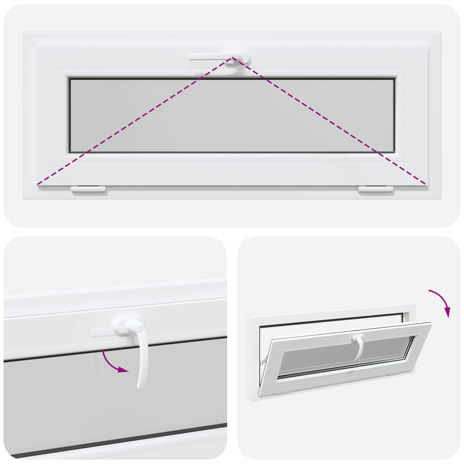 Kellari-Ikkuna Risor 100 X 40 Cm Pvc Ja Lasi Valkoinen