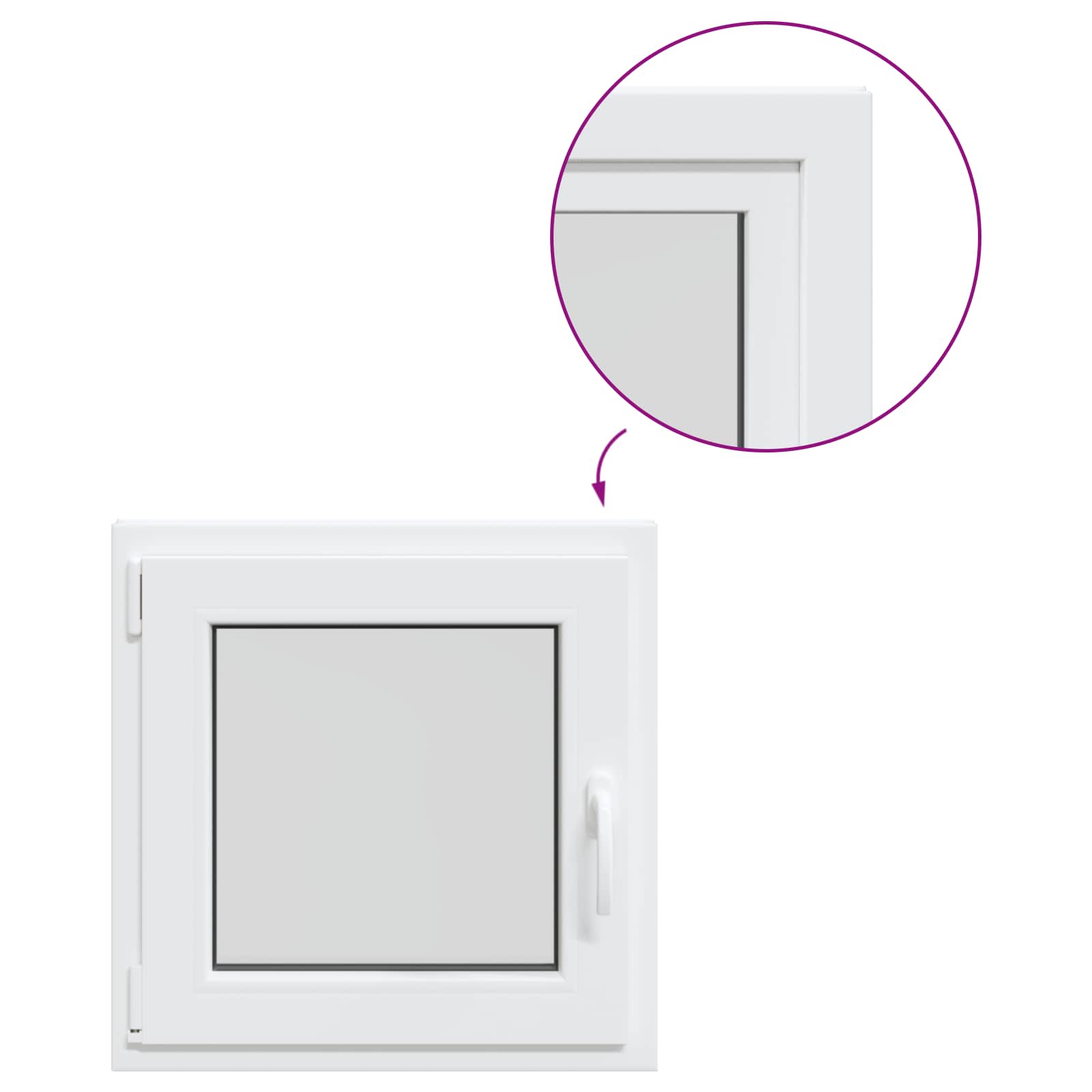 Kellari-Ikkuna Risor 50 X 50 Cm Pvc Ja Lasi Valkoinen