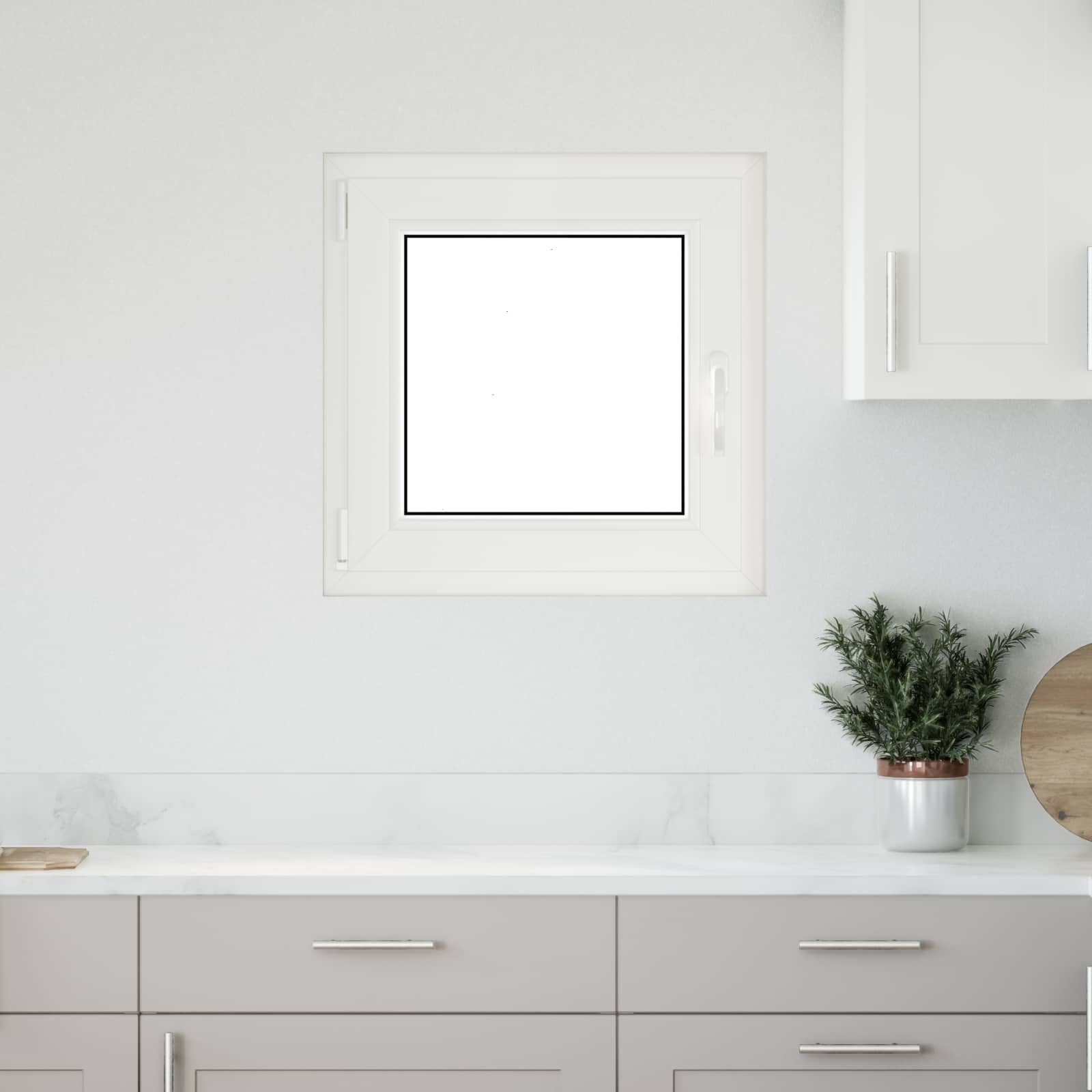 Kellari-Ikkuna Risor 50 X 50 Cm Pvc Ja Lasi Valkoinen