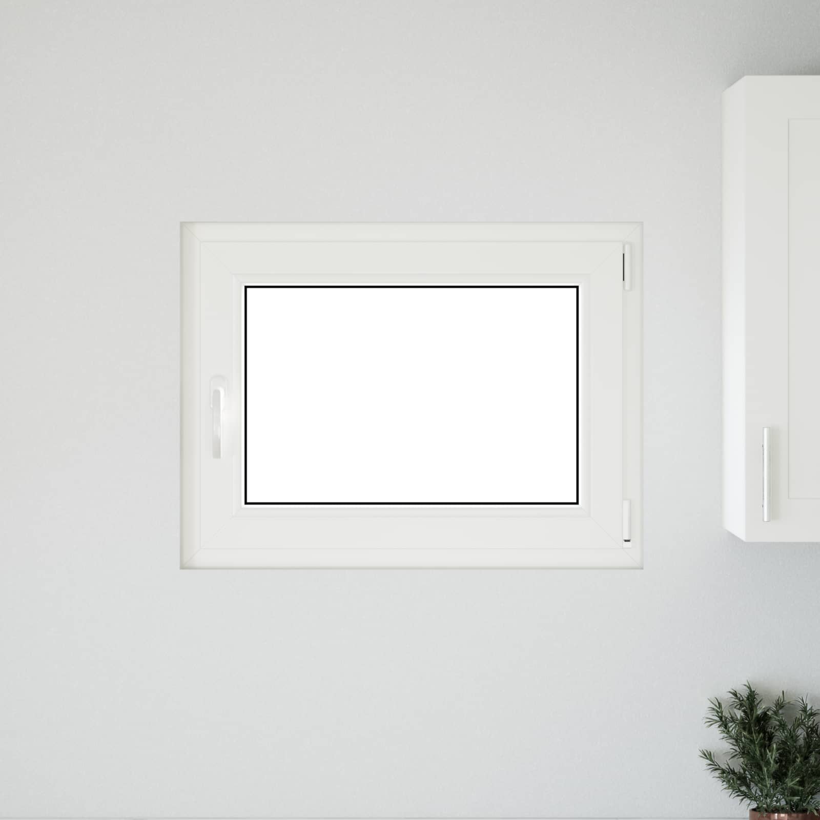 Kellari-Ikkuna Risor 80 X 50 Cm Pvc Ja Lasi Valkoinen