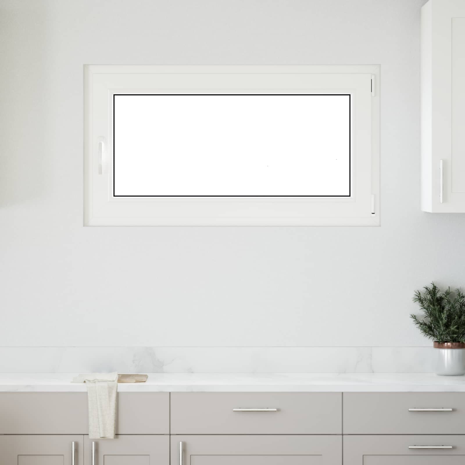 Kellari-Ikkuna Risor 110 X 50 Cm Pvc Ja Lasi Valkoinen