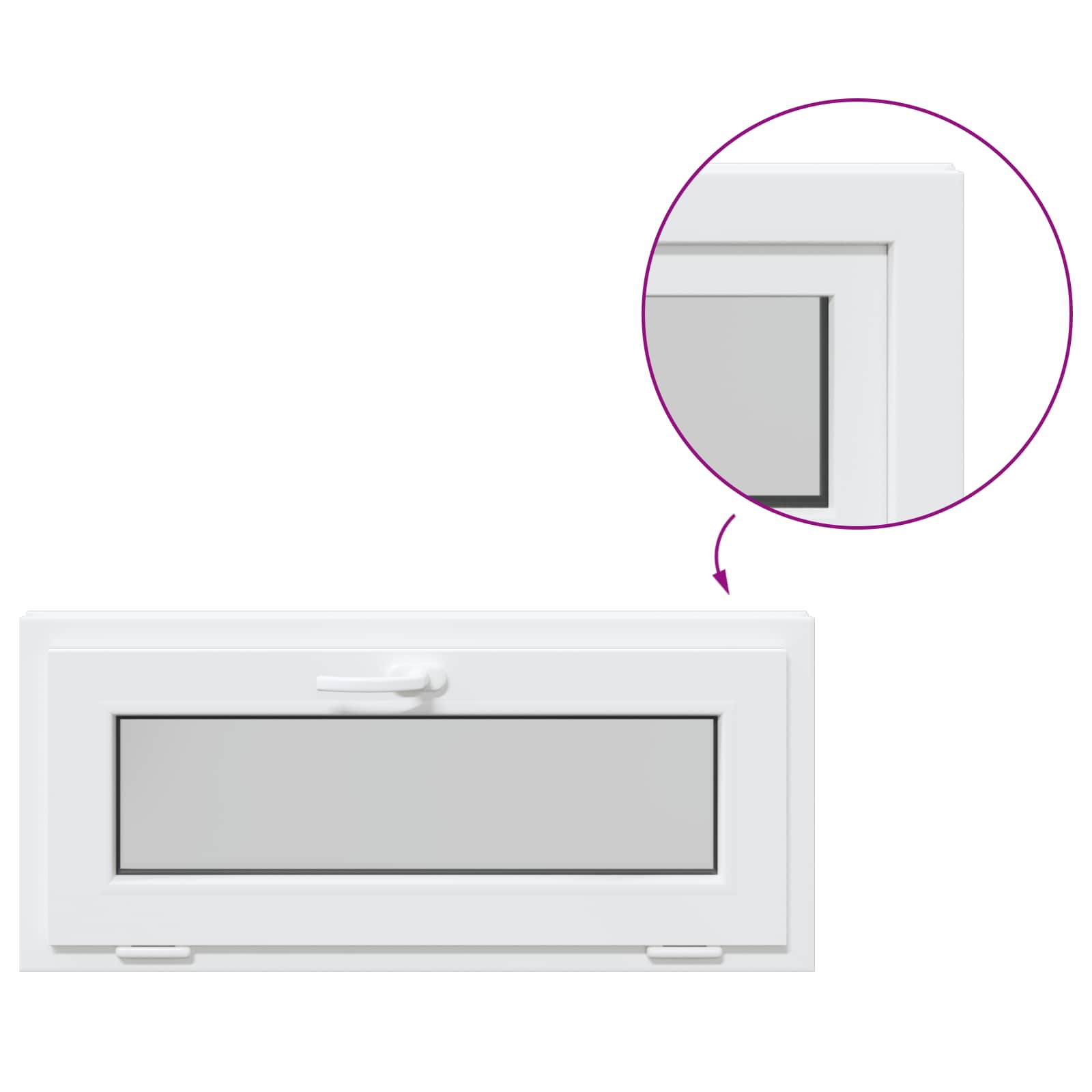Kellari-Ikkuna Risor 90 X 40 Cm Pvc Ja Lasi Valkoinen