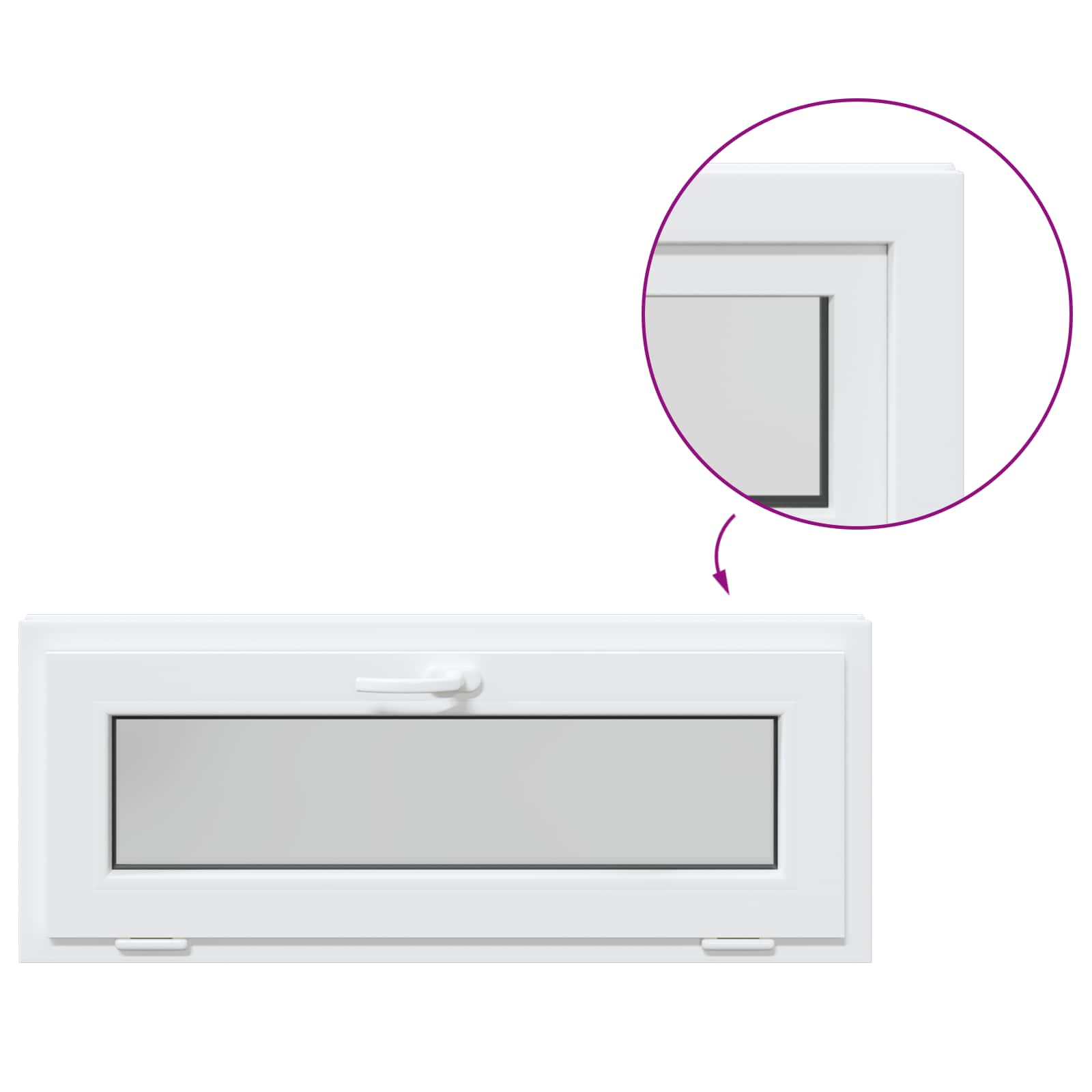 Kellari-Ikkuna Risor 110 X 40 Cm Pvc Ja Lasi Valkoinen