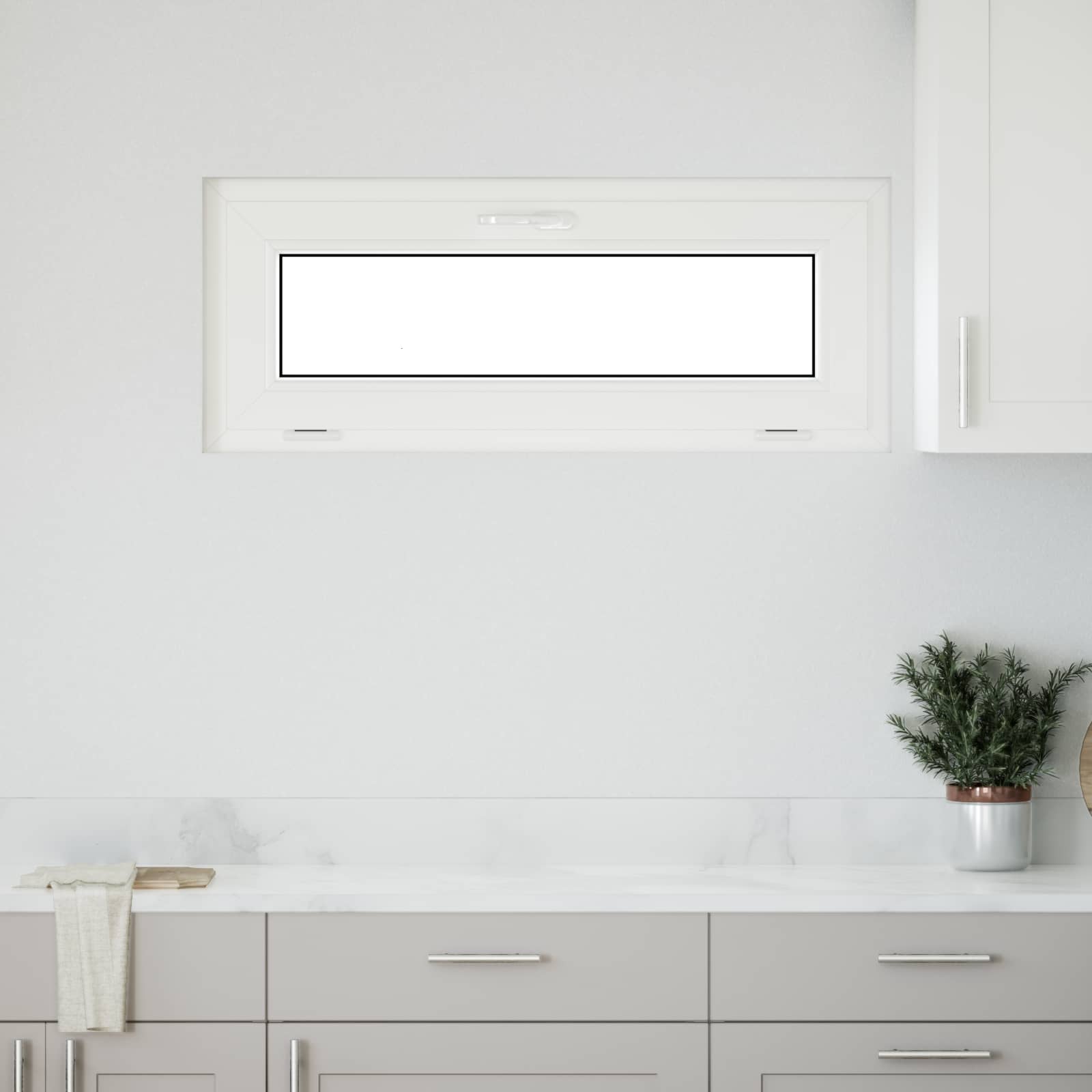Kellari-Ikkuna Risor 110 X 40 Cm Pvc Ja Lasi Valkoinen