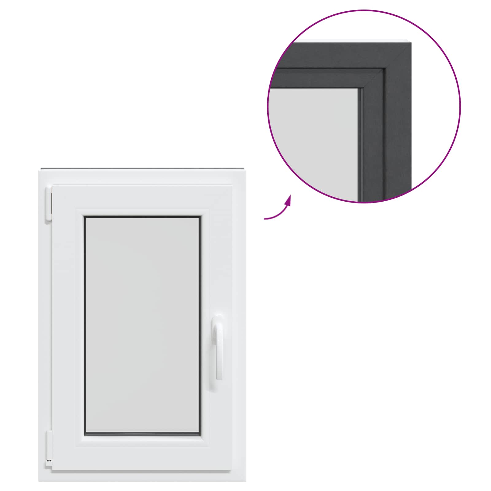 Kellari-Ikkuna Risor 50 X 75 Cm Pvc Ja Lasi Antrasiitti