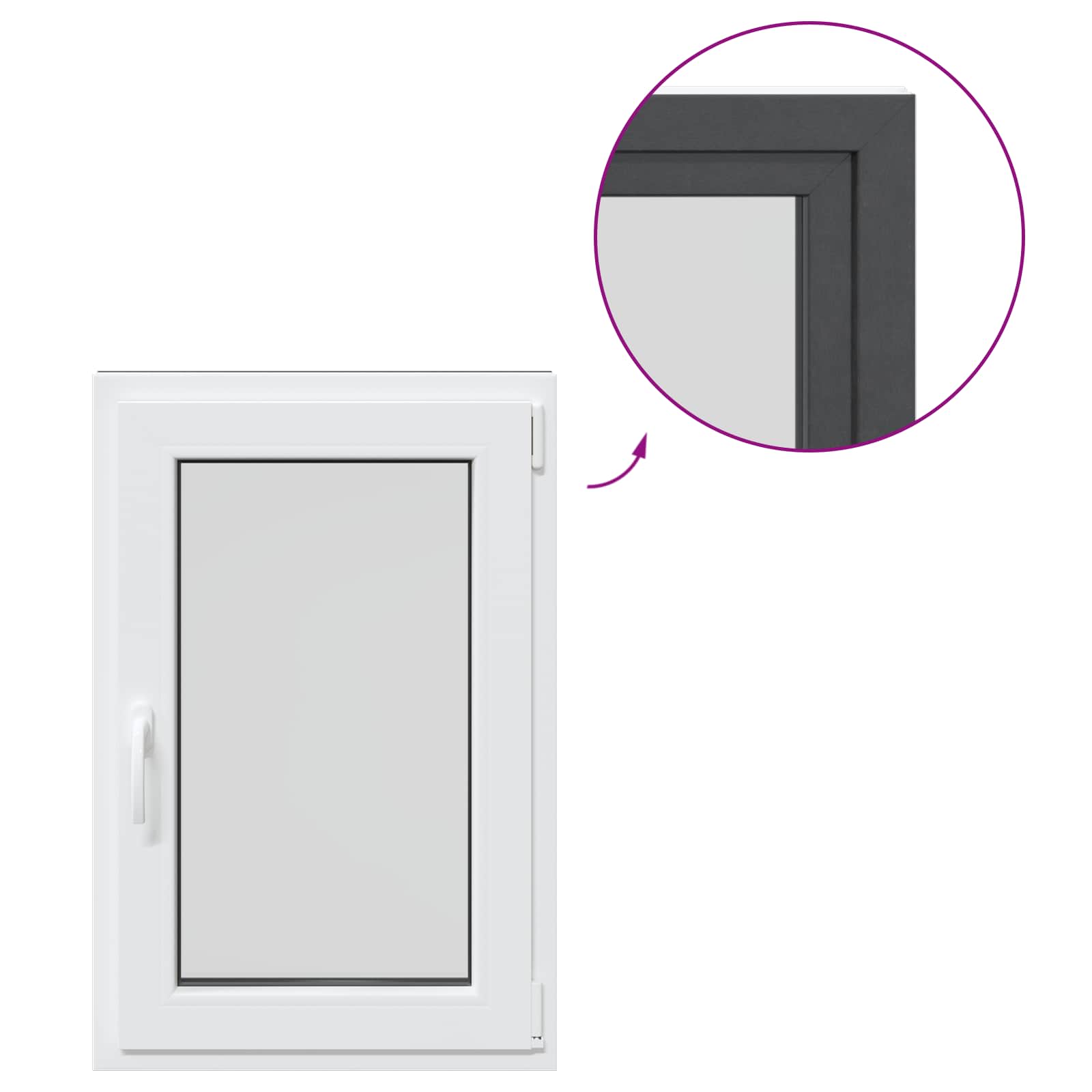 Kellari-Ikkuna Risor 60 X 80 Cm Pvc Ja Lasi Antrasiitti