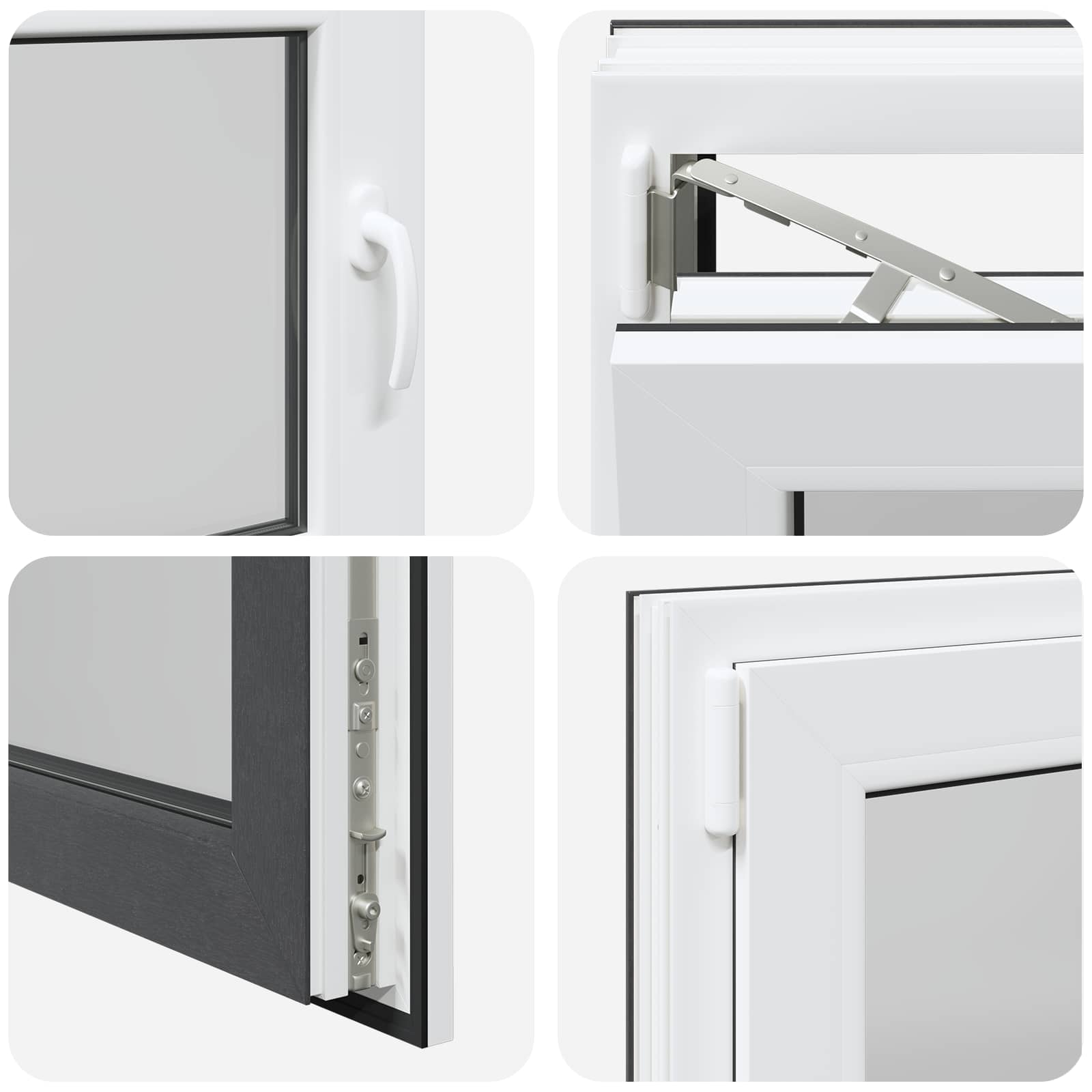 Kellari-Ikkuna Risor 80 X 50 Cm Pvc Ja Lasi Antrasiitti