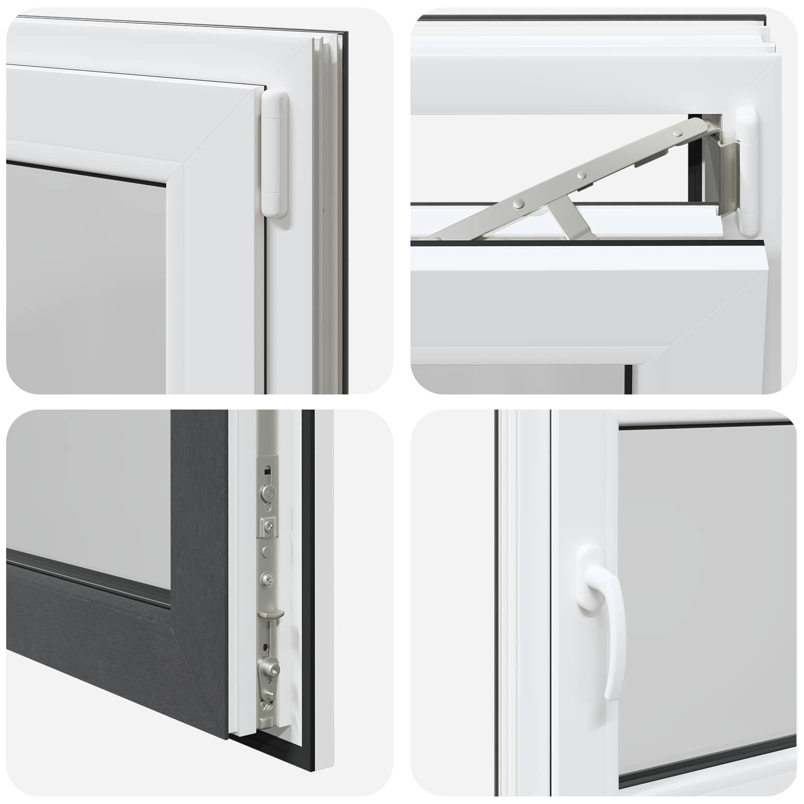 Kellari-Ikkuna Risor 80 X 50 Cm Pvc Ja Lasi Antrasiitti