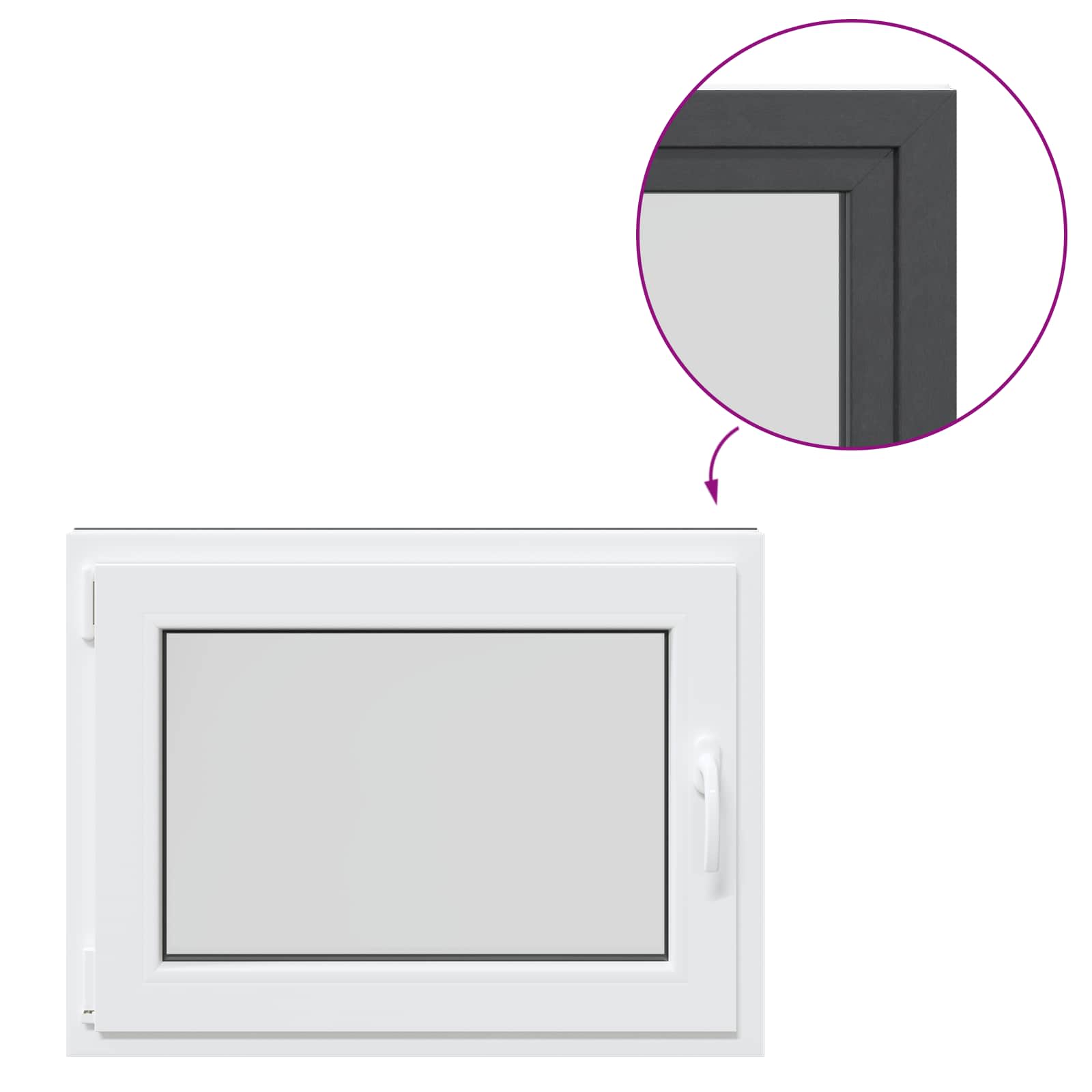 Kellari-Ikkuna Risor 80 X 60 Cm Pvc Ja Lasi Antrasiitti