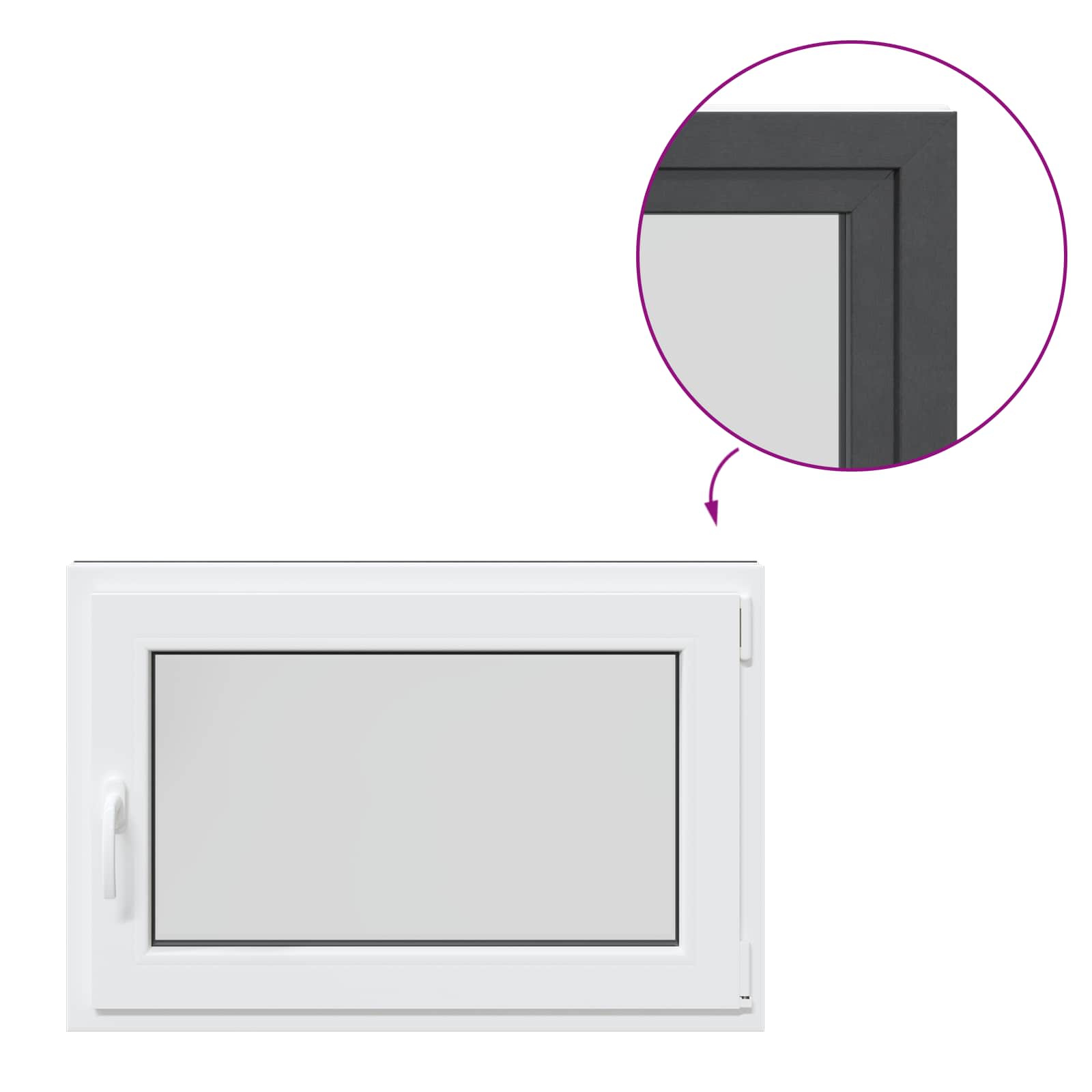 Kellari-Ikkuna Risor 90 X 60 Cm Pvc Ja Lasi Antrasiitti