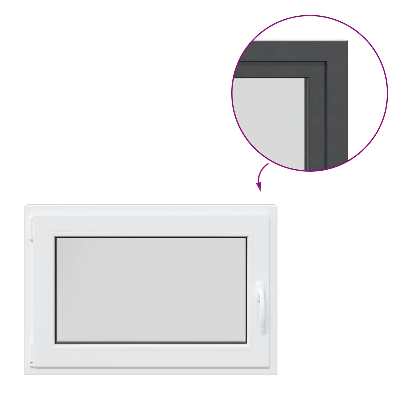 Kellari-Ikkuna Risor 90 X 70 Cm Pvc Ja Lasi Antrasiitti