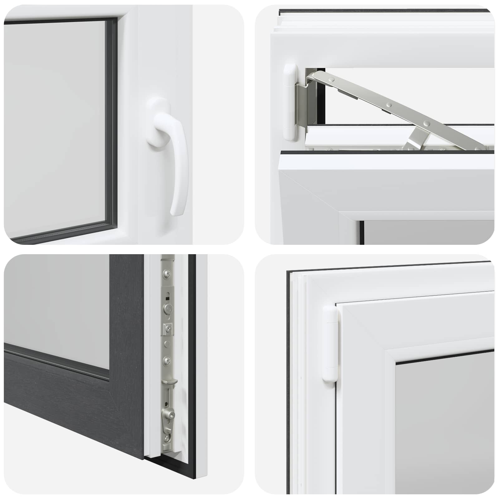 Kellari-Ikkuna Risor 100 X 50 Cm Pvc Ja Lasi Antrasiitti