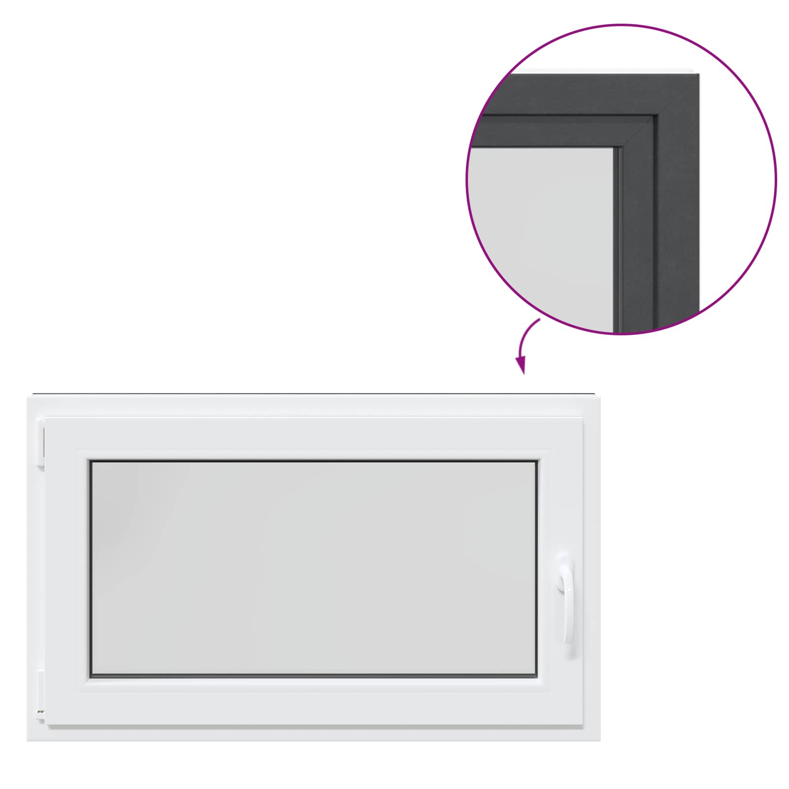 Kellari-Ikkuna Risor 100 X 60 Cm Pvc Ja Lasi Antrasiitti