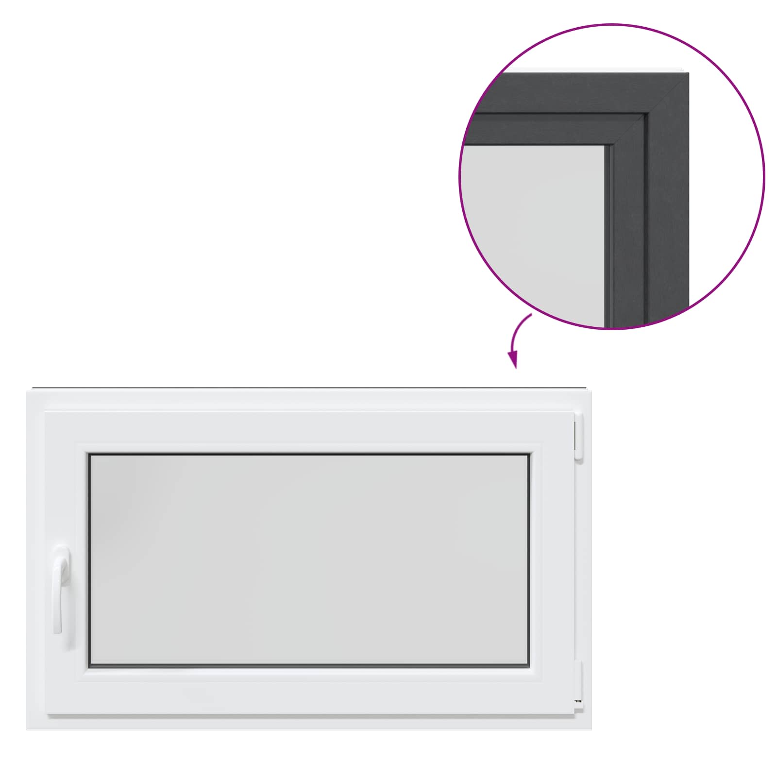 Kellari-Ikkuna Risor 100 X 70 Cm Pvc Ja Lasi Antrasiitti