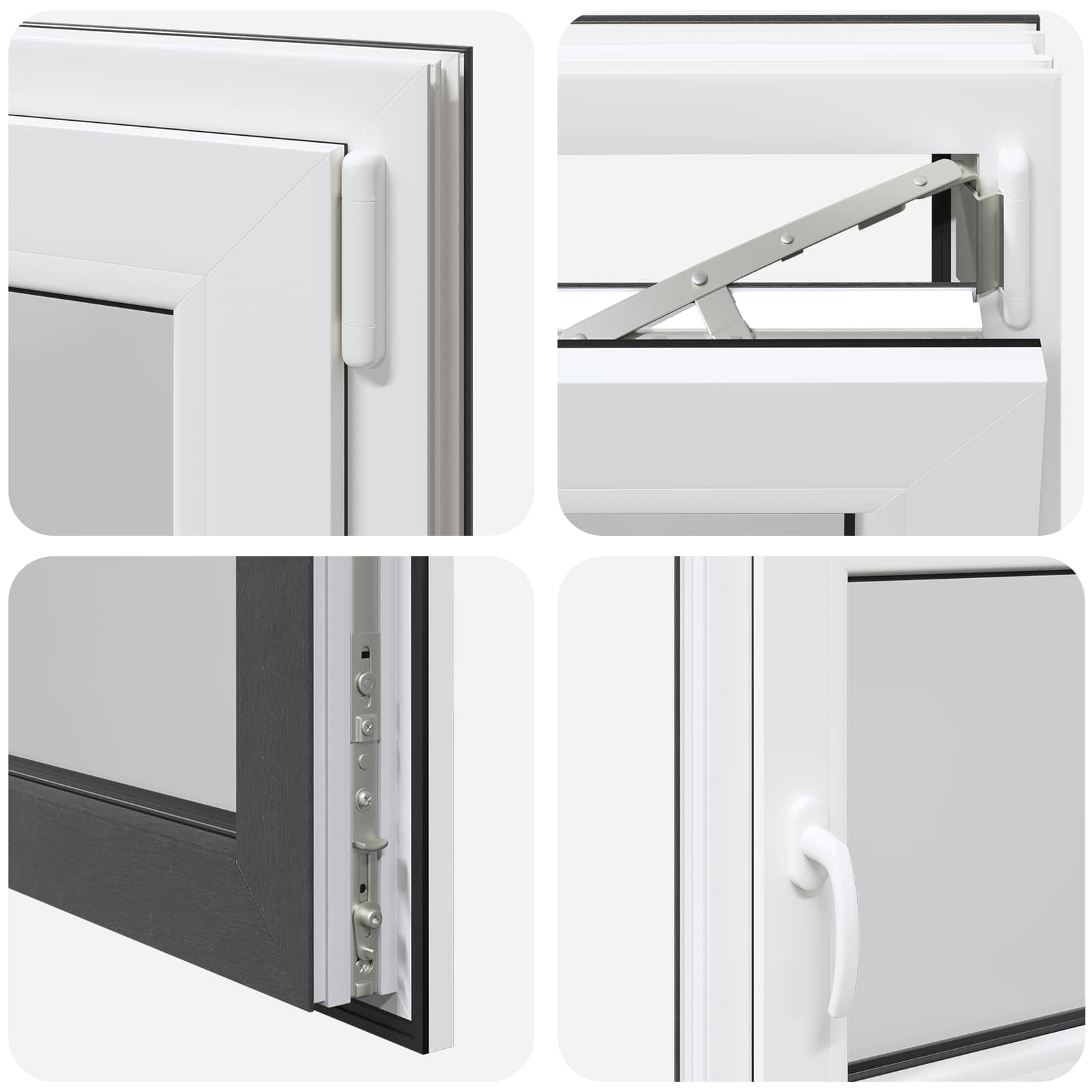 Kellari-Ikkuna Risor 110 X 50 Cm Pvc Ja Lasi Antrasiitti