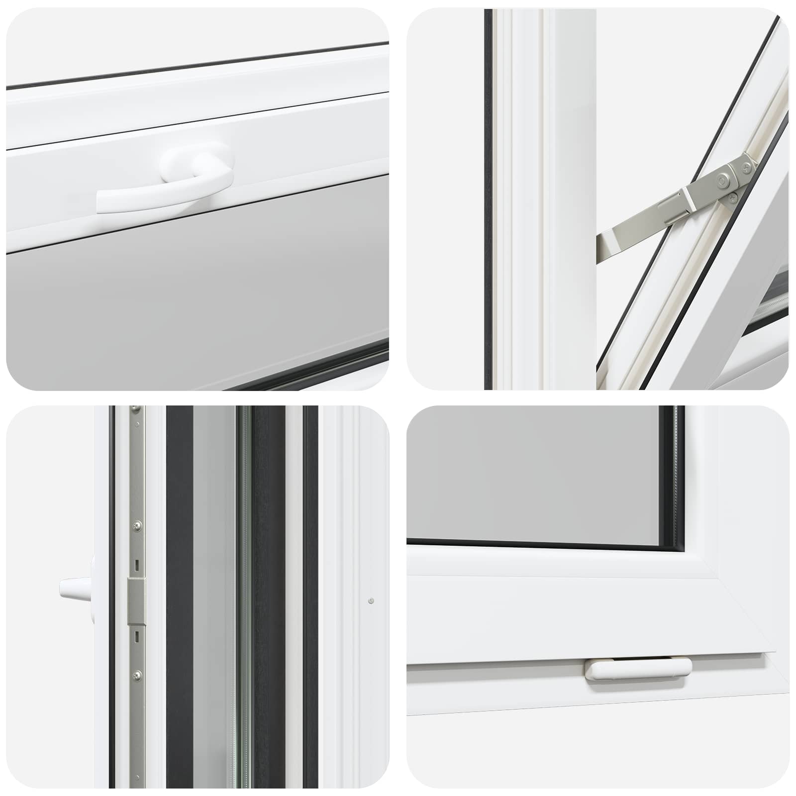 Kellari-Ikkuna Risor 100 X 40 Cm Pvc Ja Lasi Antrasiitti