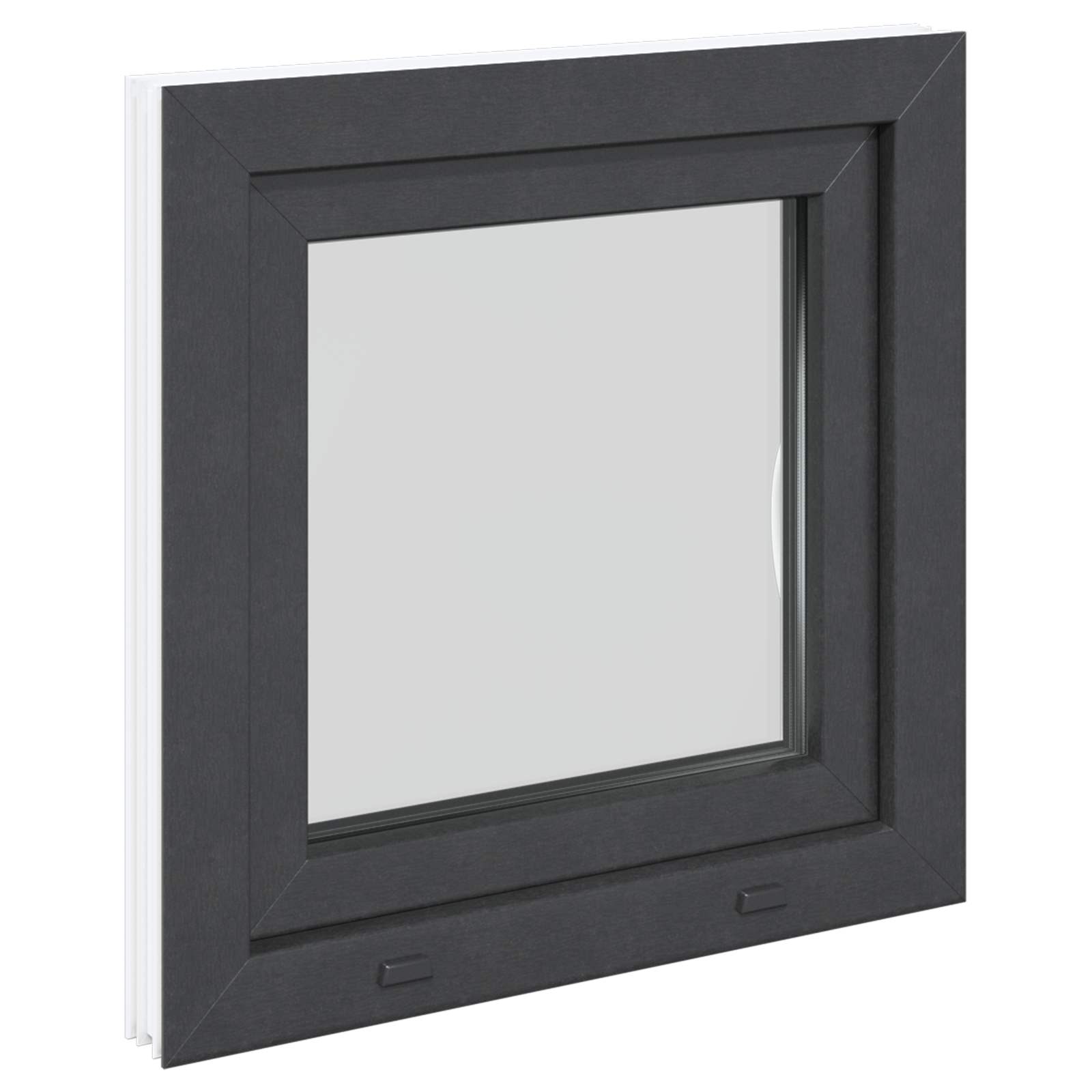 Kellari-Ikkuna Risor 50 X 50 Cm Pvc Ja Lasi Antrasiitti