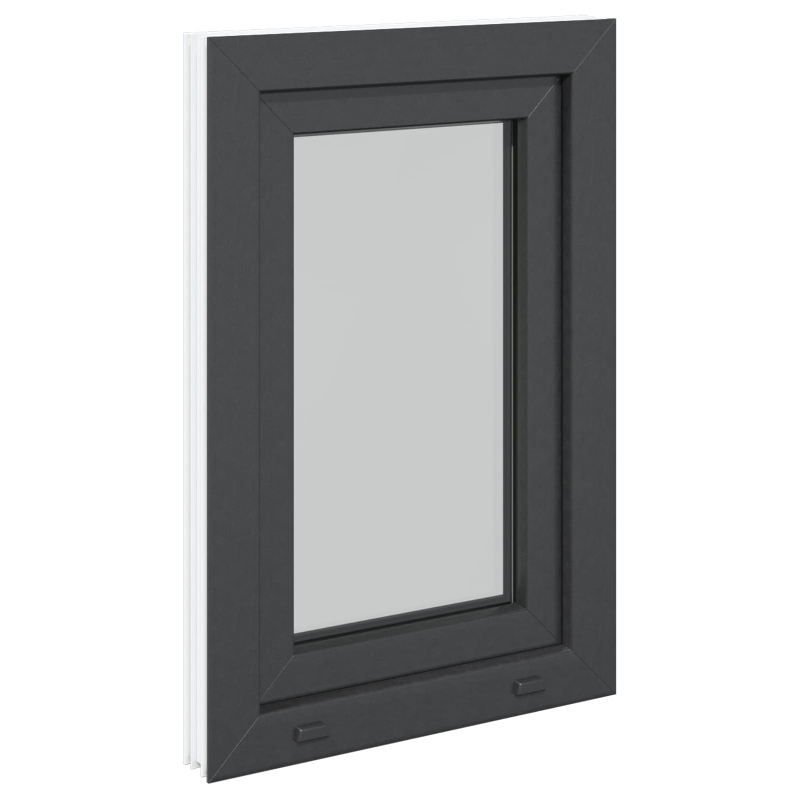 Kellari-Ikkuna Risor 50 X 75 Cm Pvc Ja Lasi Antrasiitti