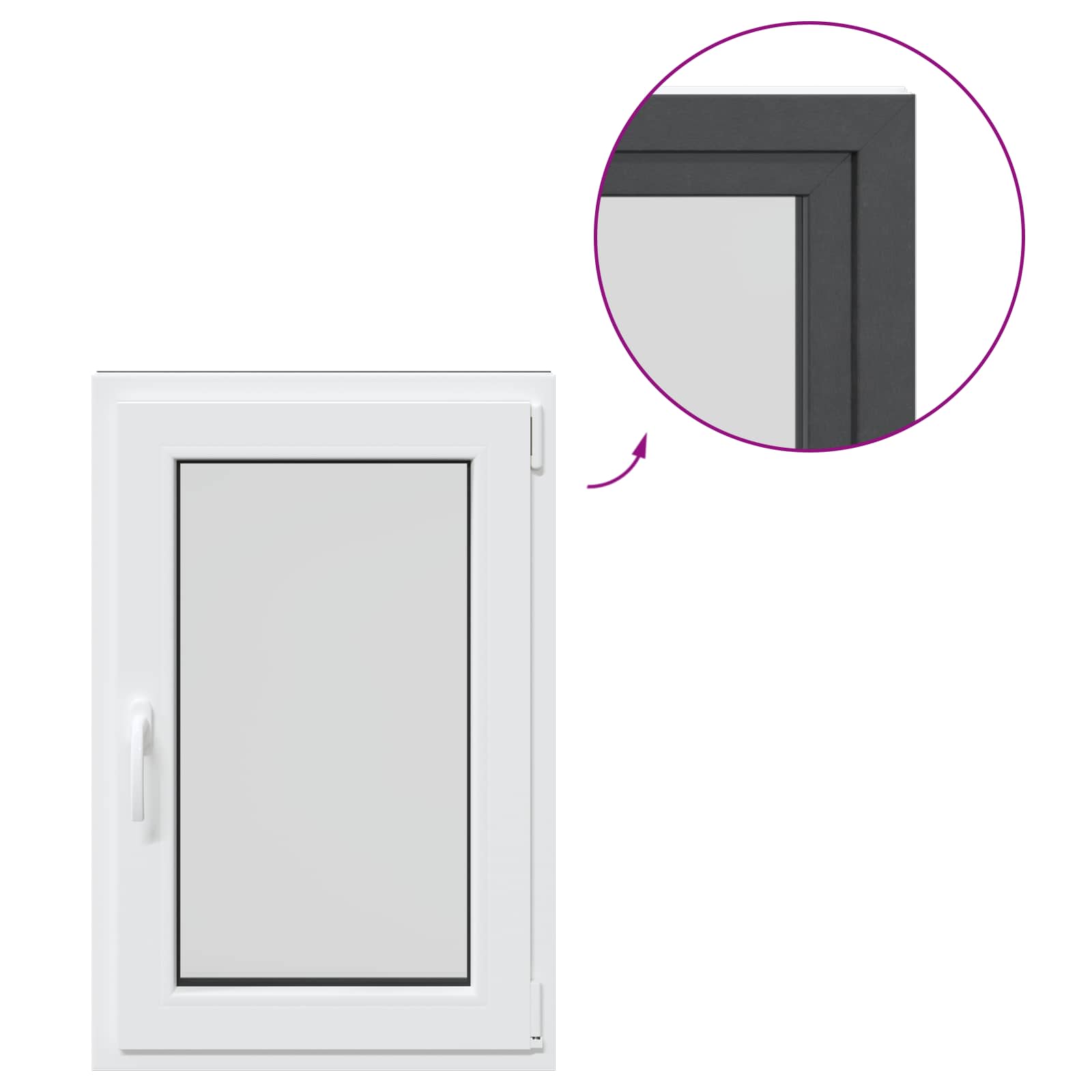 Kellari-Ikkuna Risor 60 X 90 Cm Pvc Ja Lasi Antrasiitti