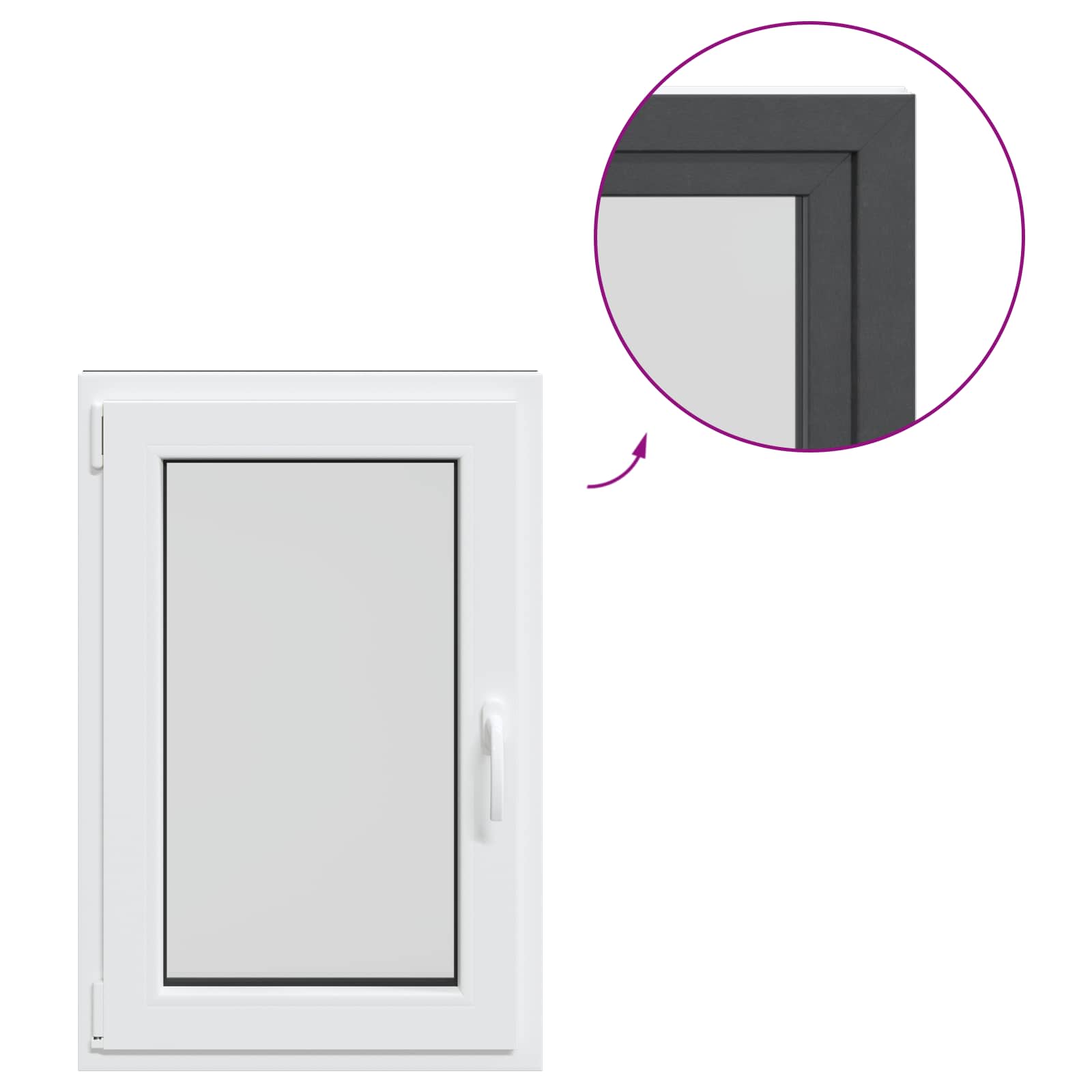 Kellari-Ikkuna Risor 60 X 100 Cm Pvc Ja Lasi Antrasiitti