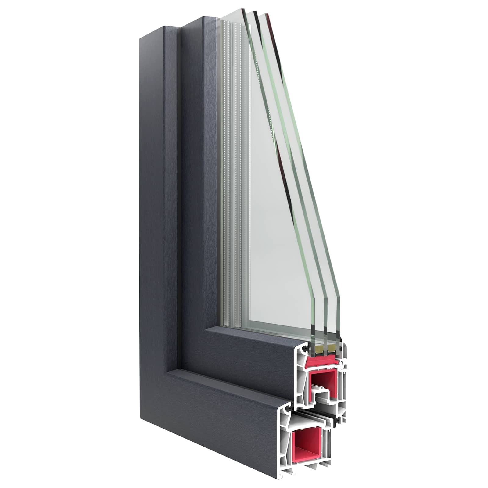 Kellari-Ikkuna Risor 60 X 100 Cm Pvc Ja Lasi Antrasiitti