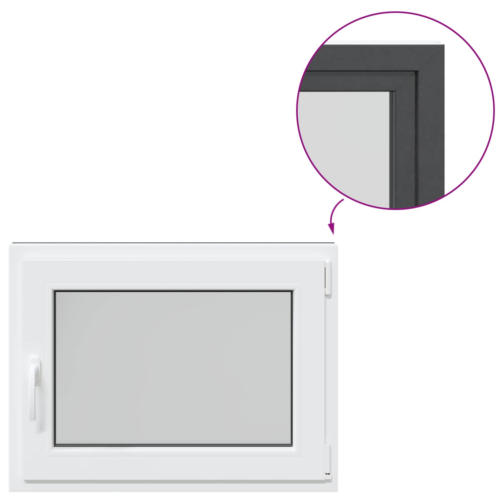 Kellari-Ikkuna Risor 60 X 100 Cm Pvc Ja Lasi Antrasiitti