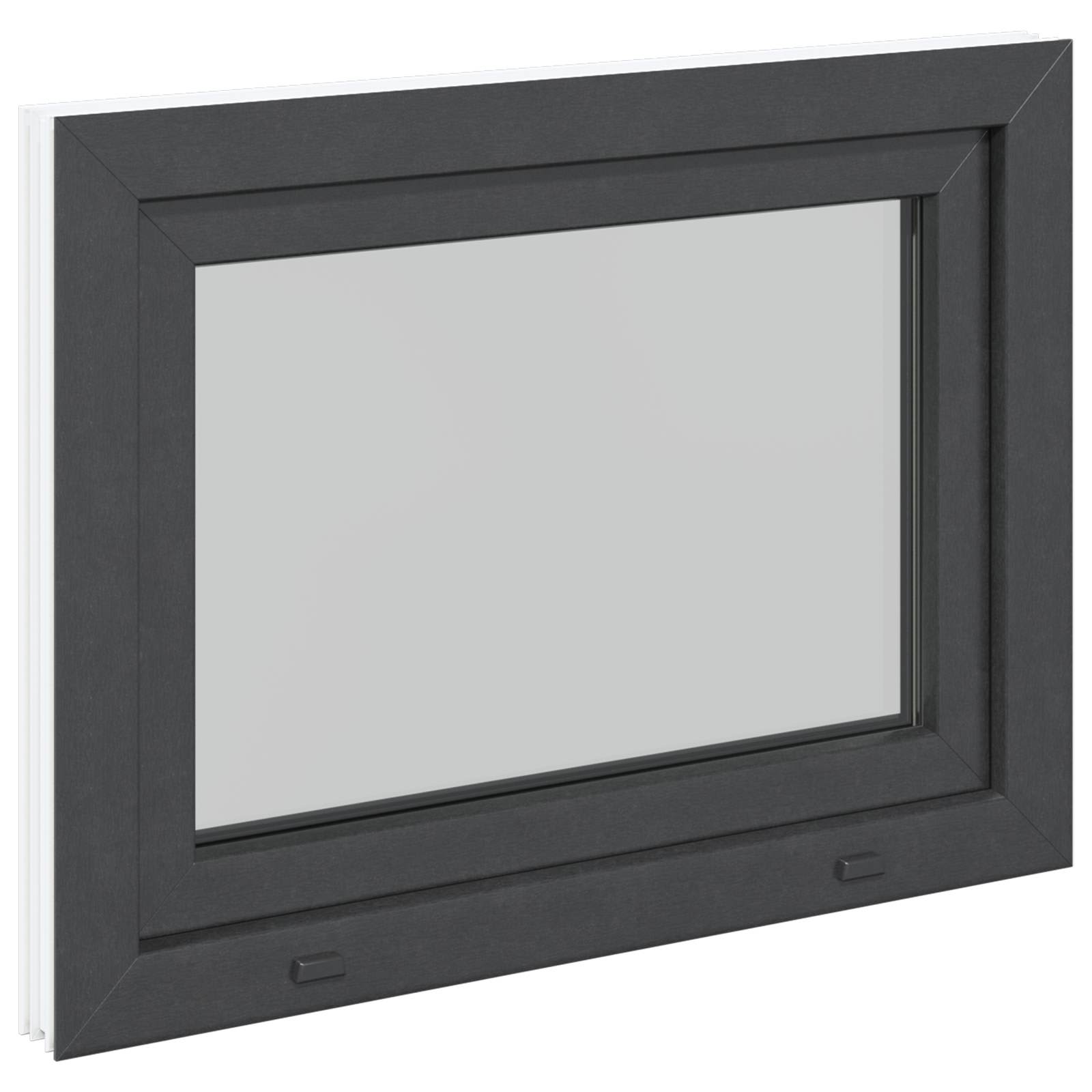 Kellari-Ikkuna Risor 80 X 50 Cm Pvc Ja Lasi Antrasiitti