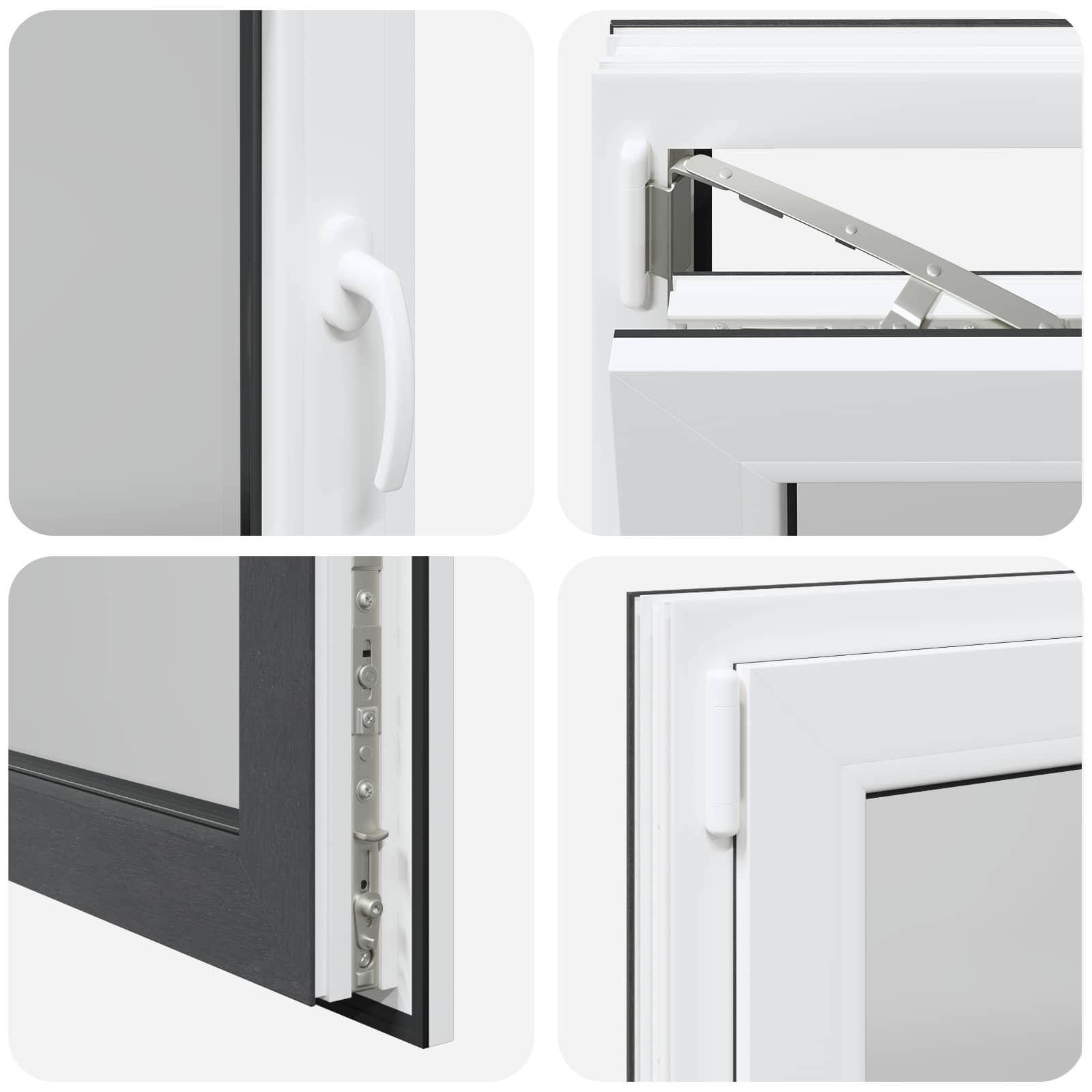Kellari-Ikkuna Risor 90 X 50 Cm Pvc Ja Lasi Antrasiitti