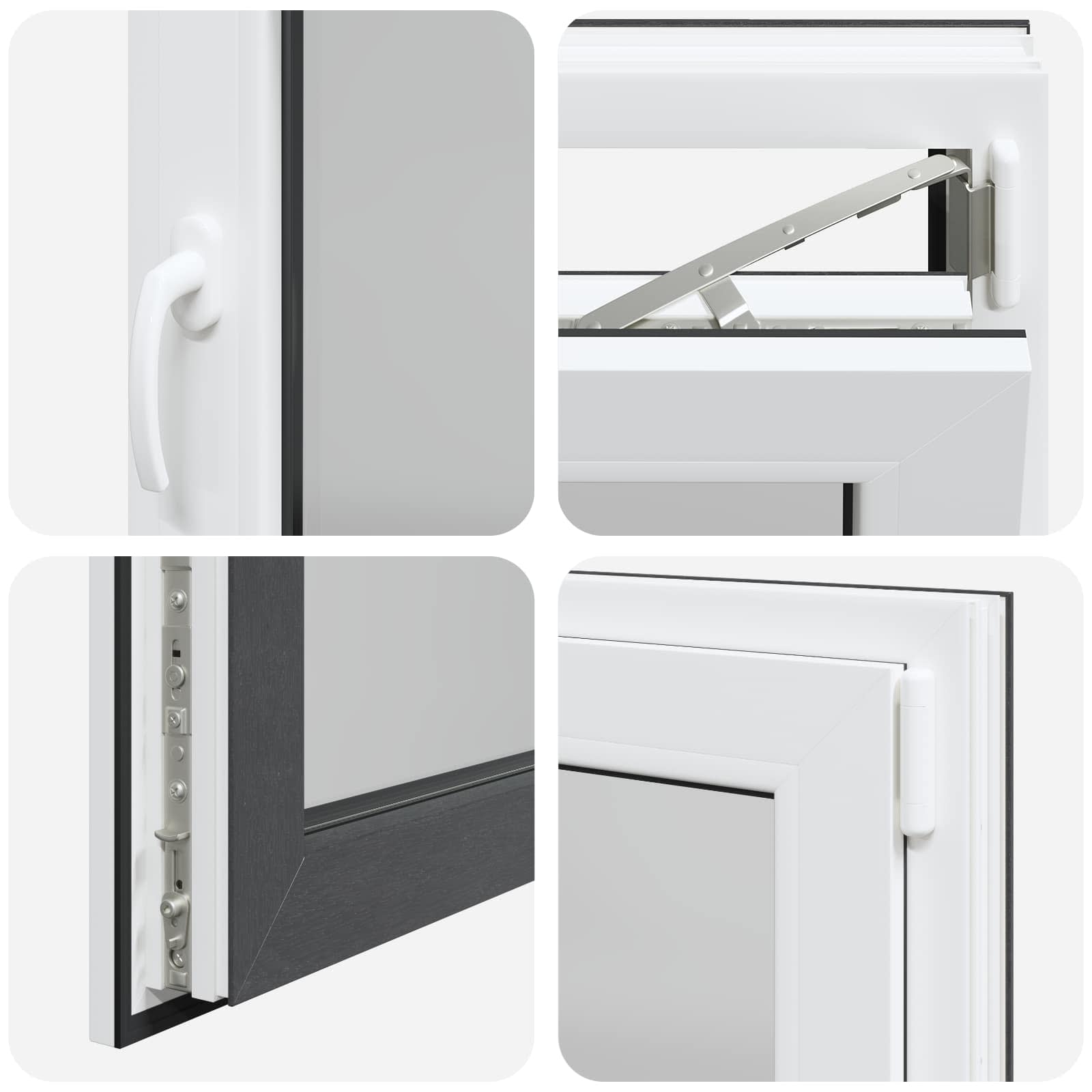Kellari-Ikkuna Risor 100 X 70 Cm Pvc Ja Lasi Antrasiitti