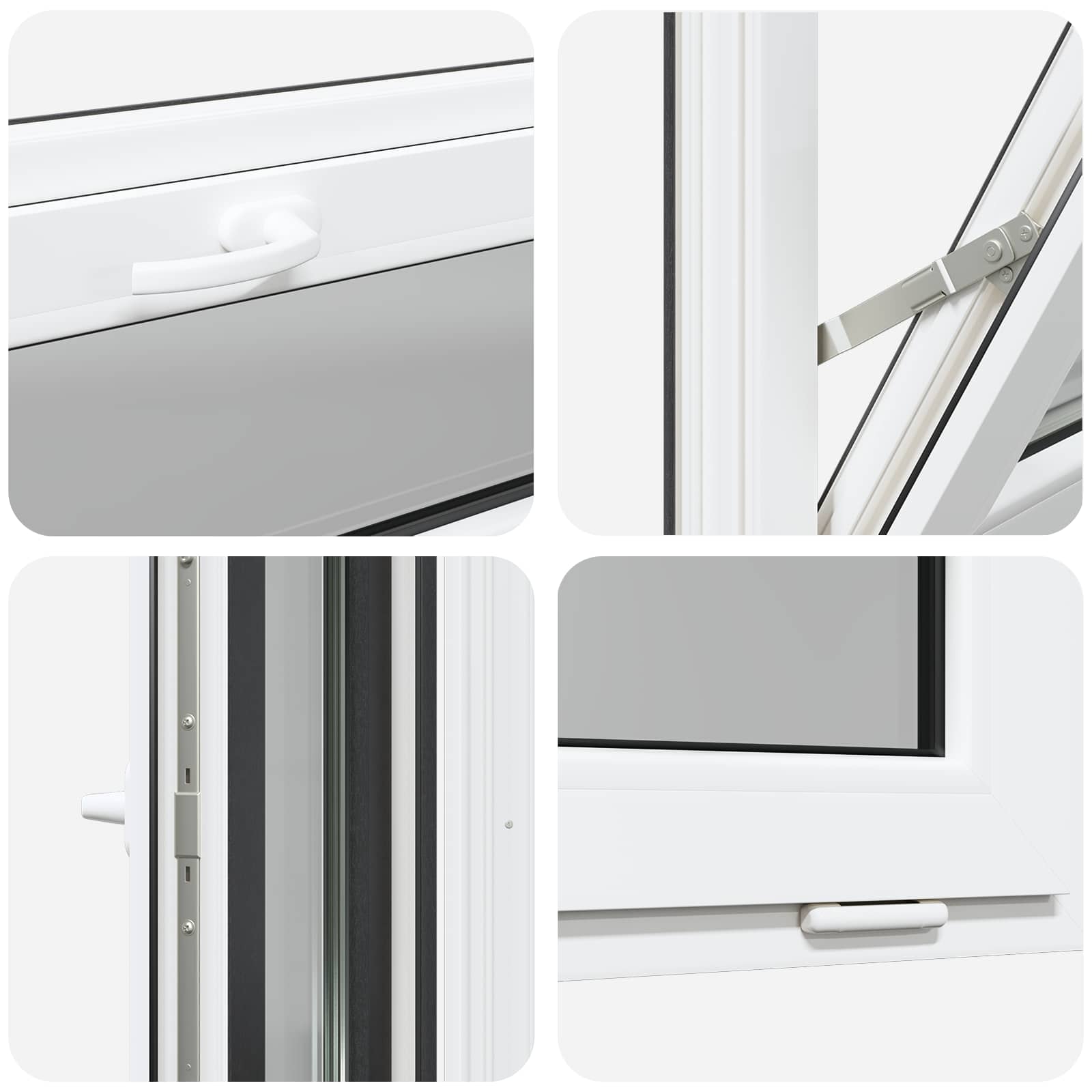 Kellari-Ikkuna Risor 110 X 40 Cm Pvc Ja Lasi Antrasiitti