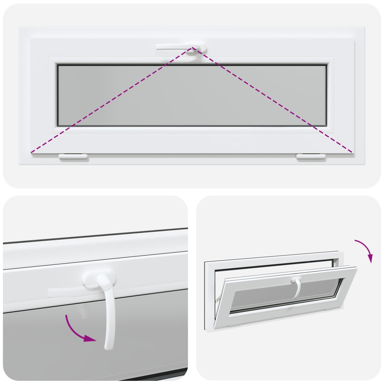 Kellari-Ikkuna Risor 110 X 40 Cm Pvc Ja Lasi Antrasiitti